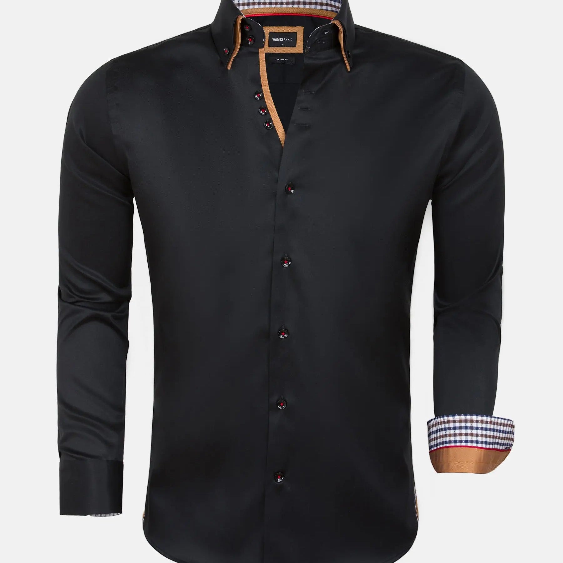 Shirt Long Sleeve 75428 Roma Black 6XL