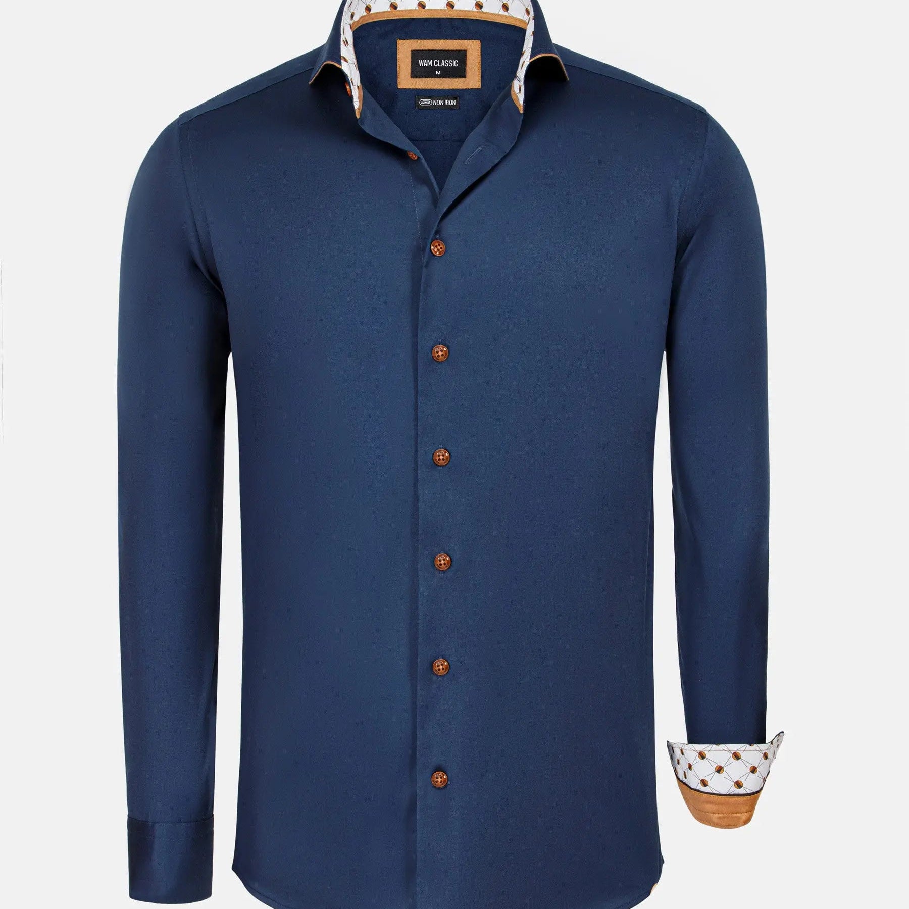 Vercelli Solid Navy Shirt Long Sleeve 6XL
