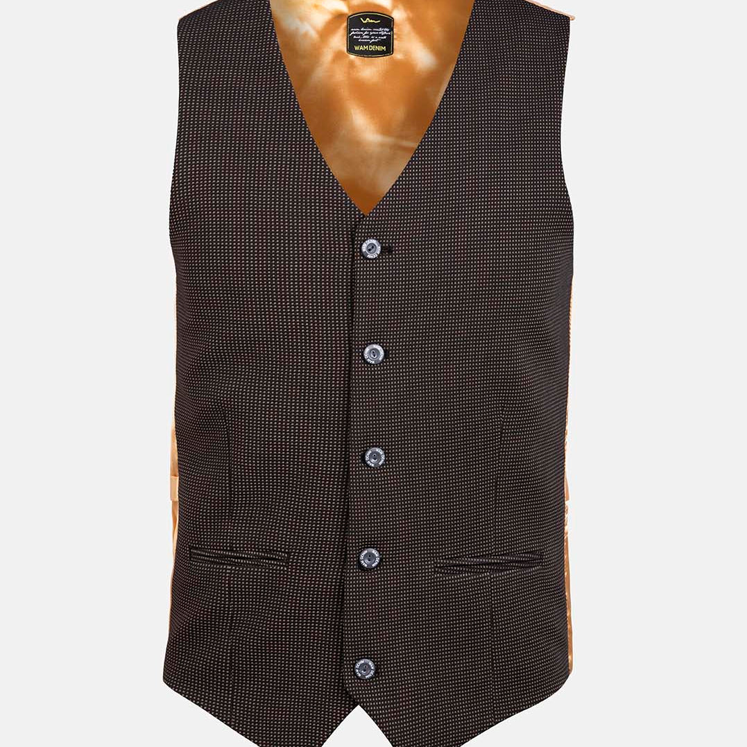 Trieste Blk Brown Plaid Vest 62