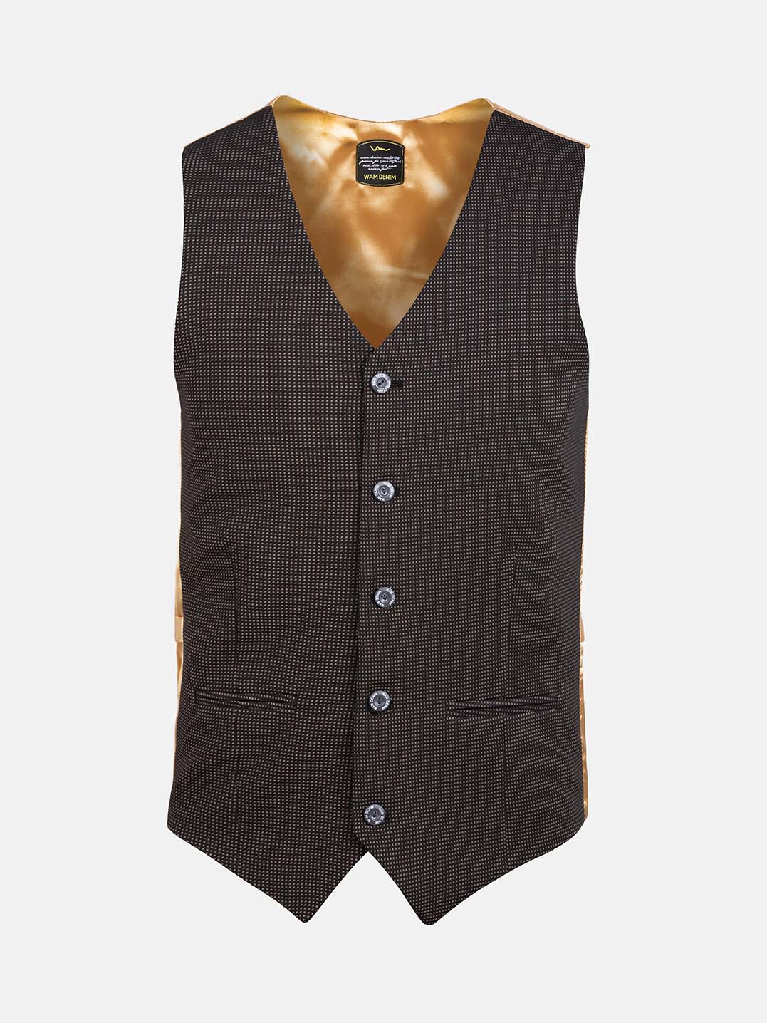 Trieste Blk Brown Plaid Vest 62