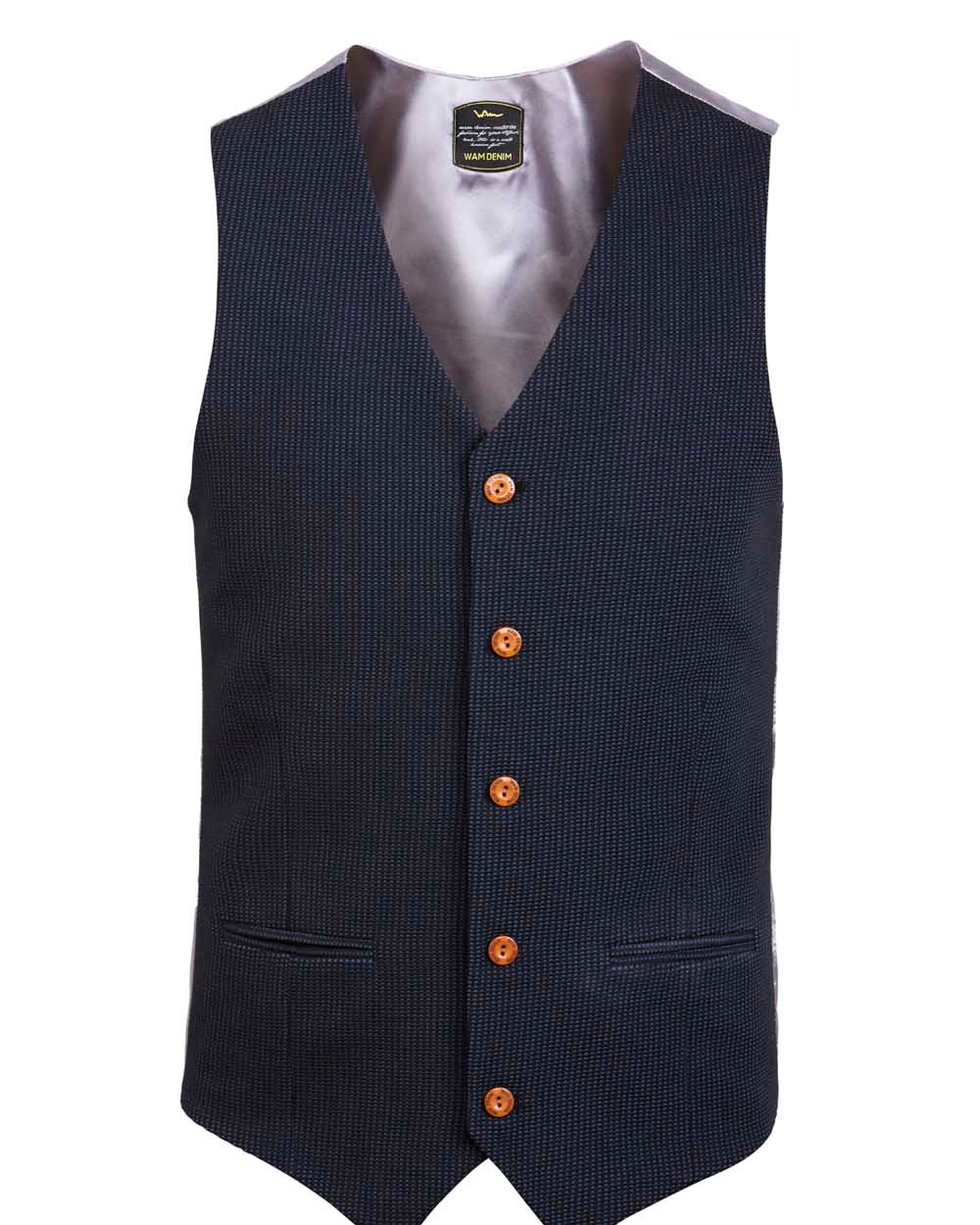 Trieste Light Indigo Plaid Vest 62