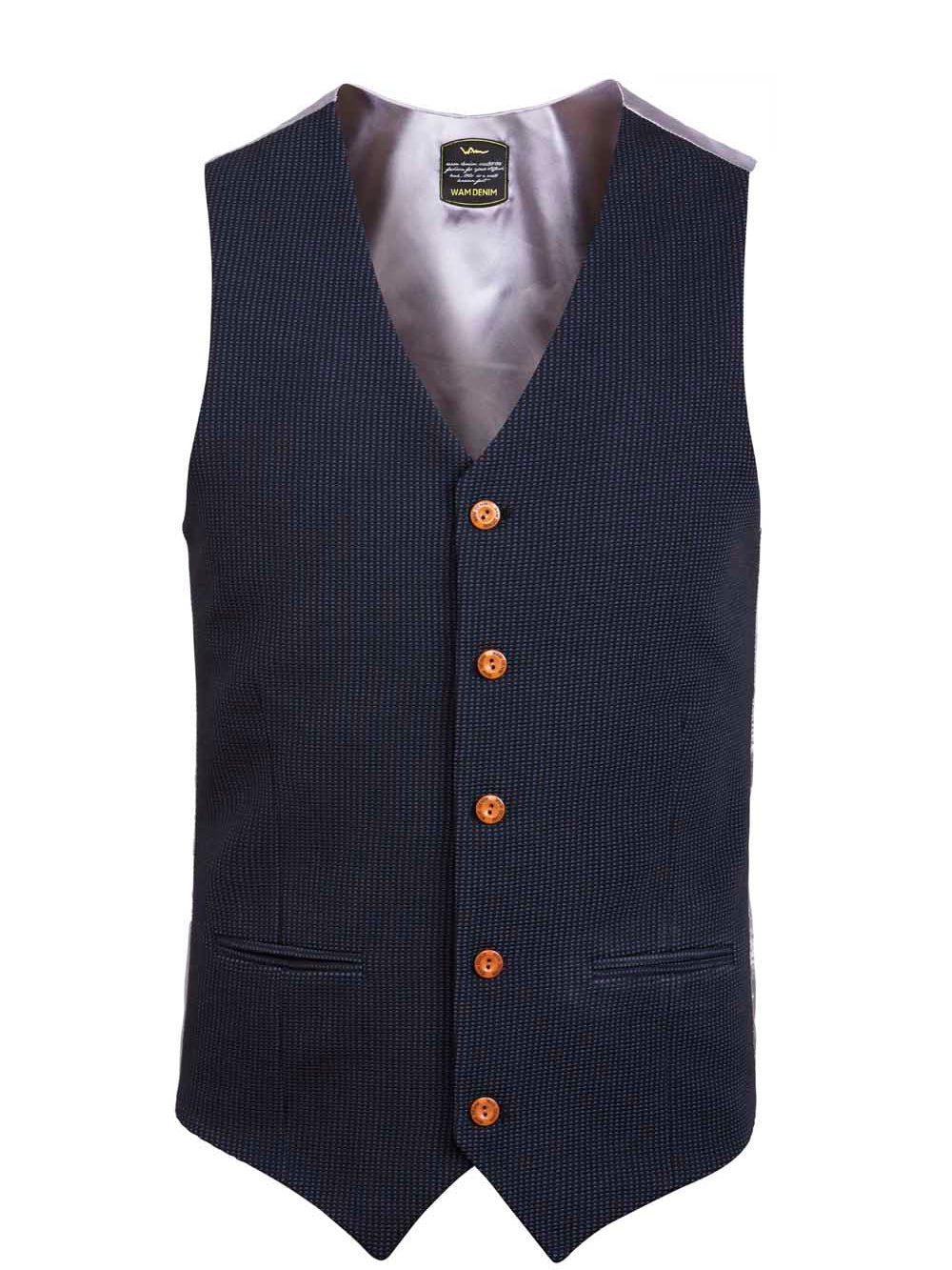Trieste Light Indigo Plaid Vest 62