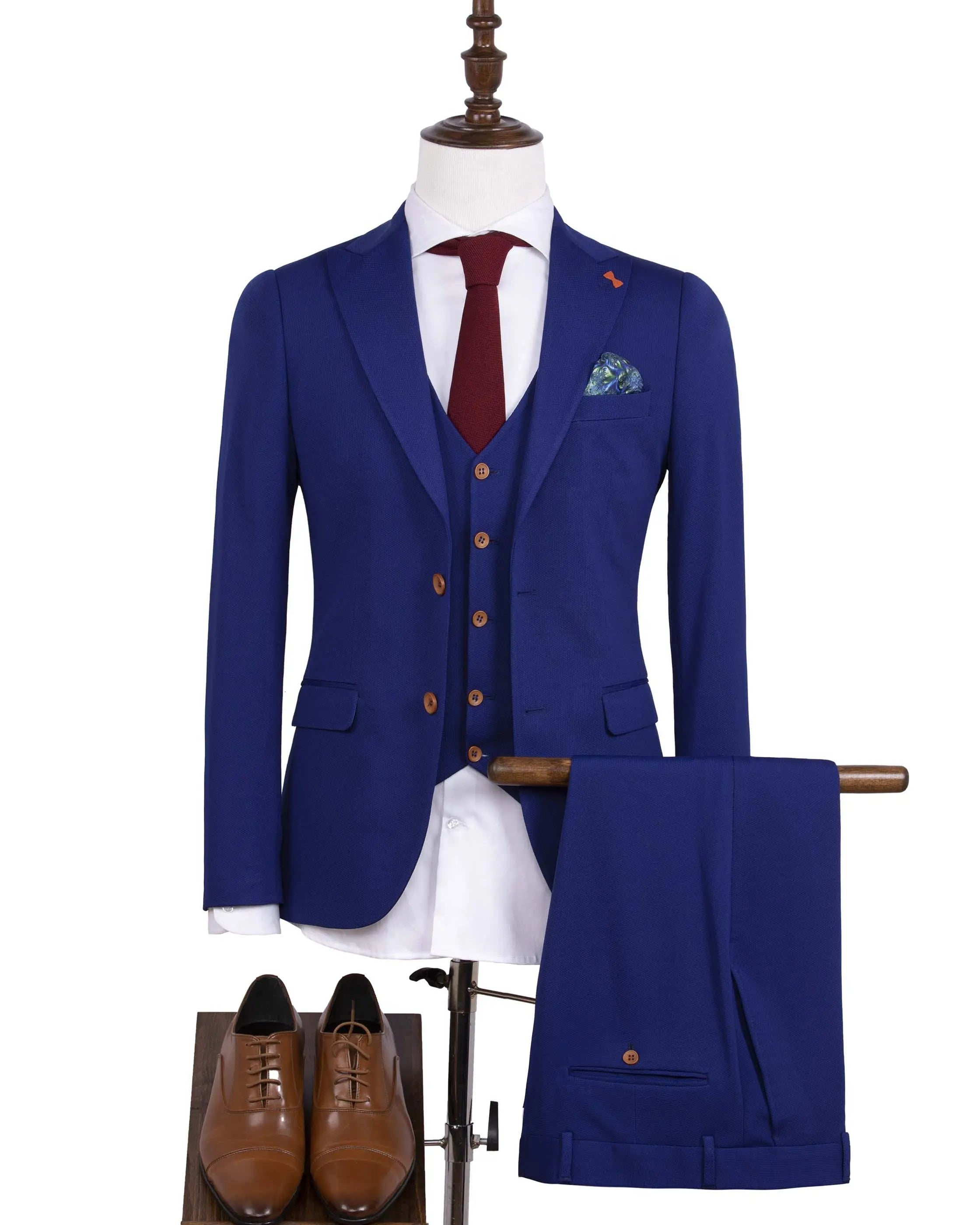 Plaid Vest Royal Blue 60