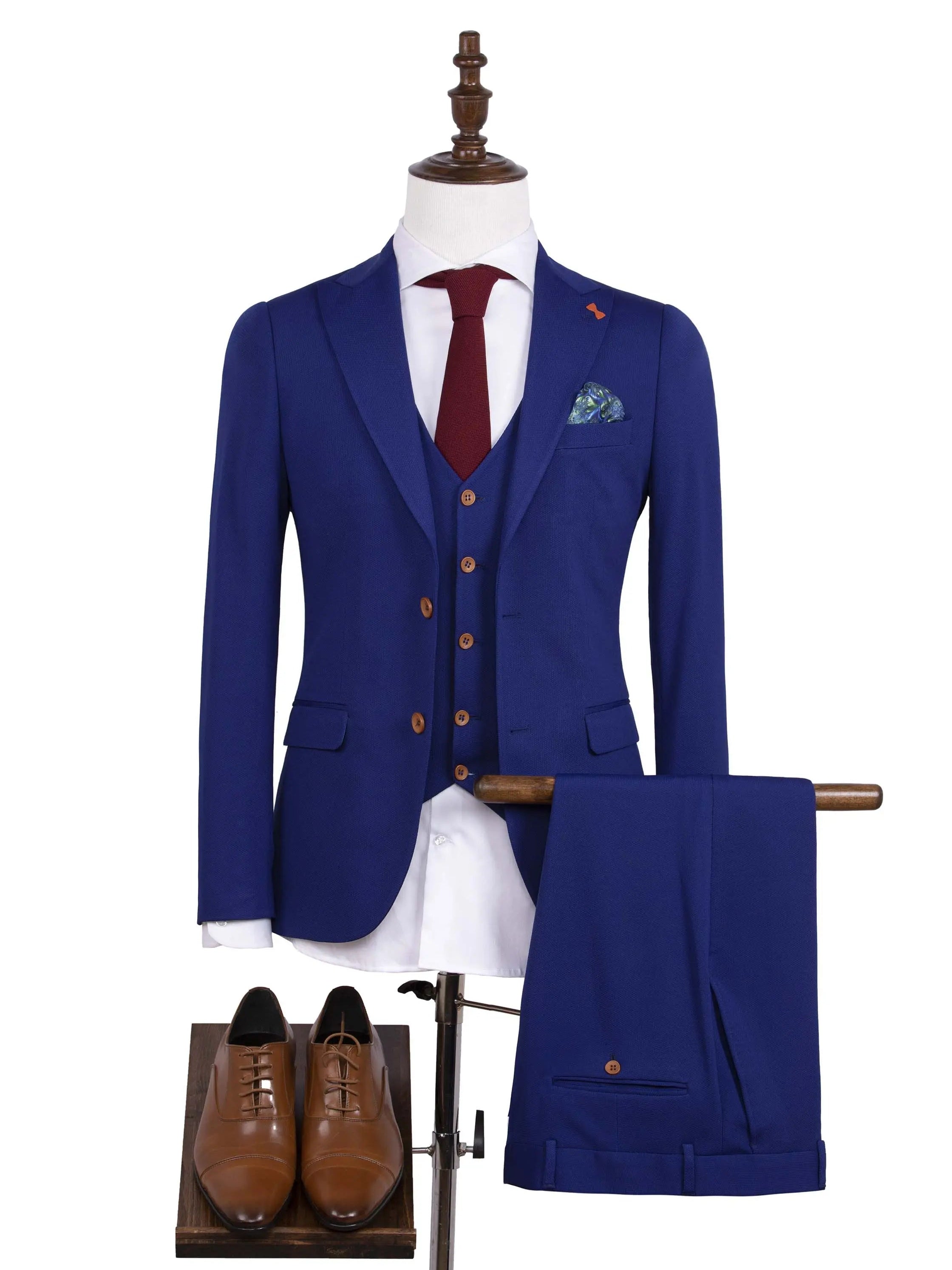 Plaid Vest Royal Blue 60