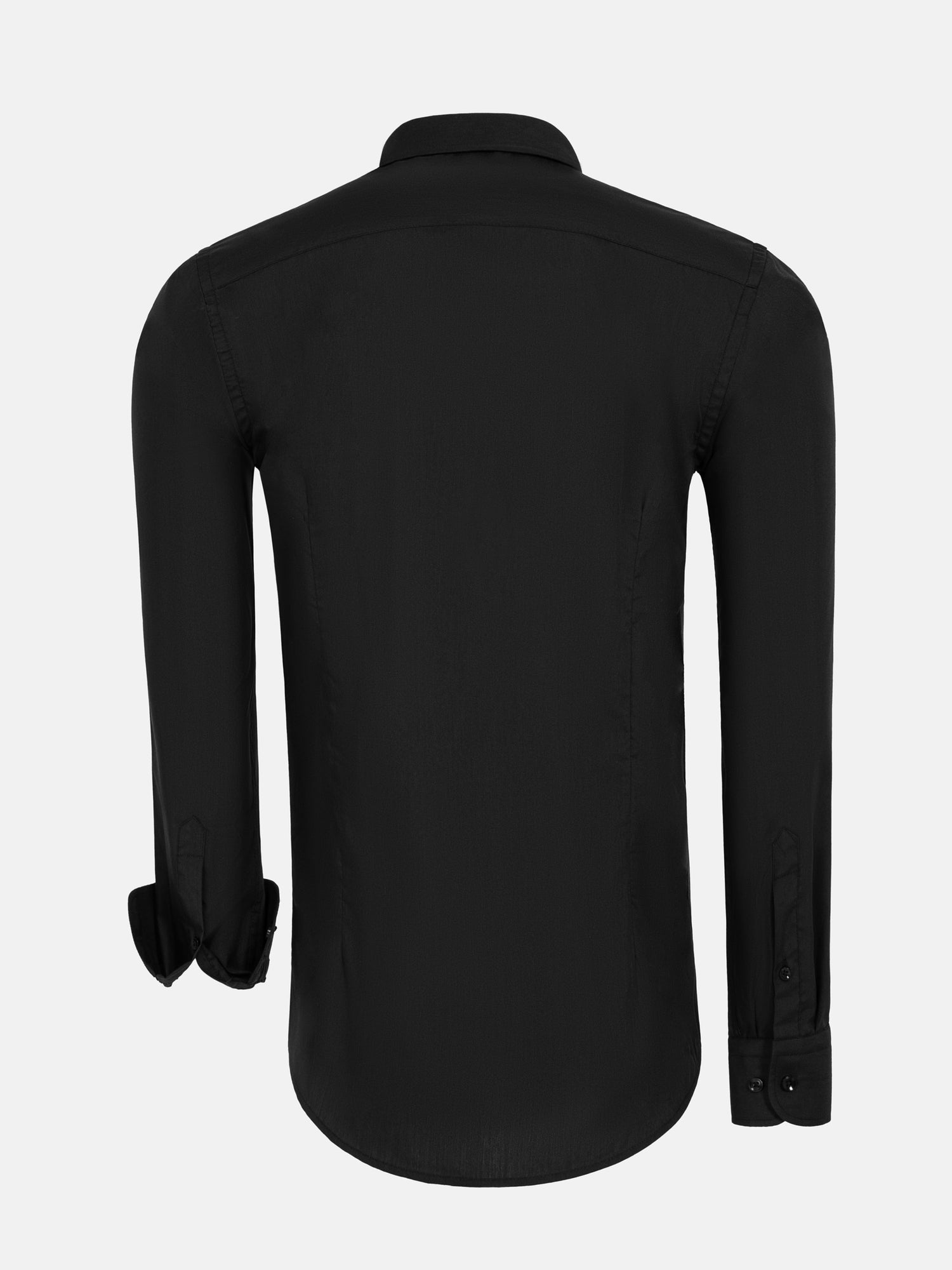 Leira Solid Black Long Sleeve Shirt 6XL