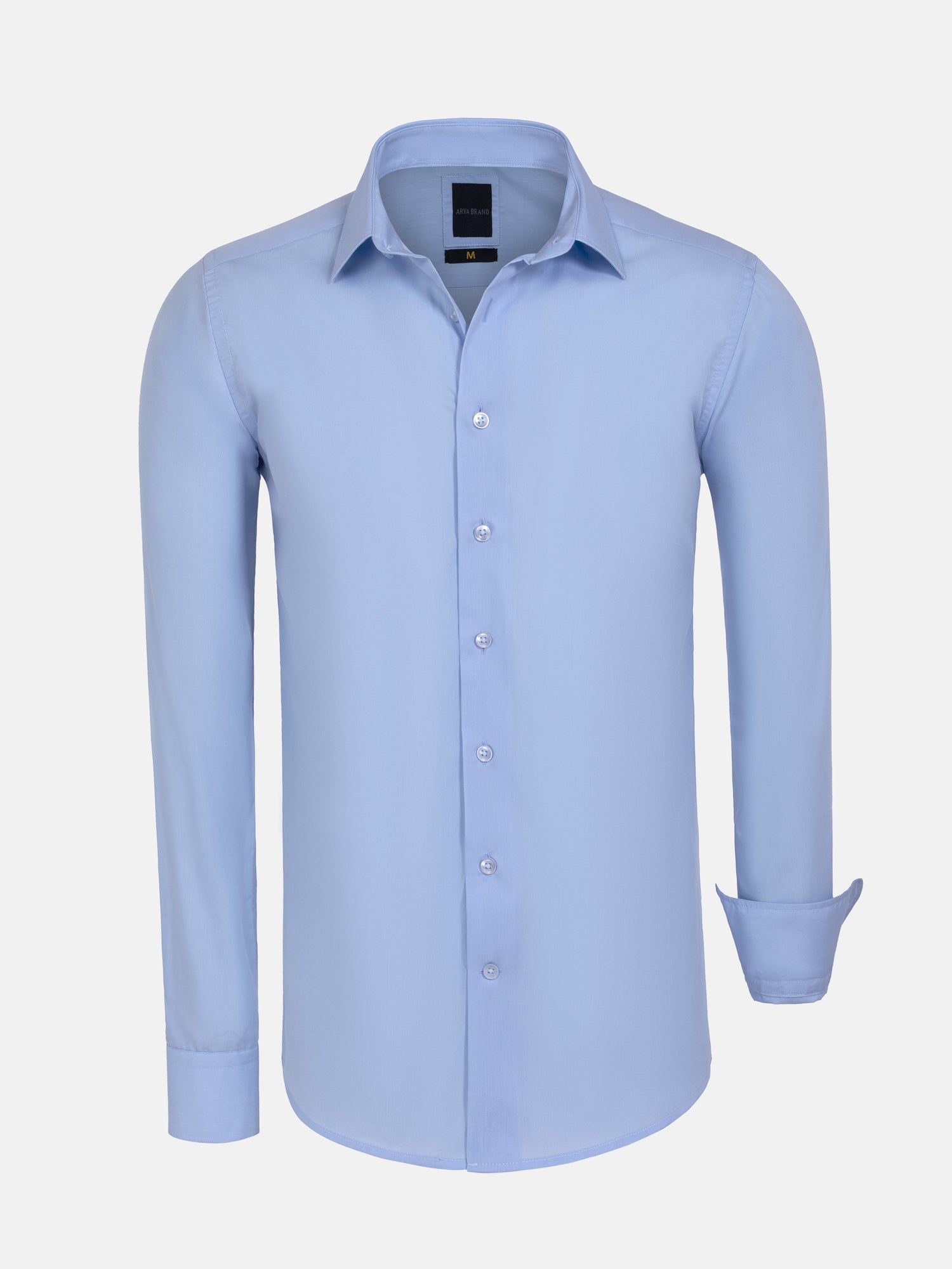 Leira Solid Light Blue Long Sleeve Shirt 6XL