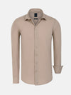 Leira Solid Beige Long Sleeve Shirt 6XL