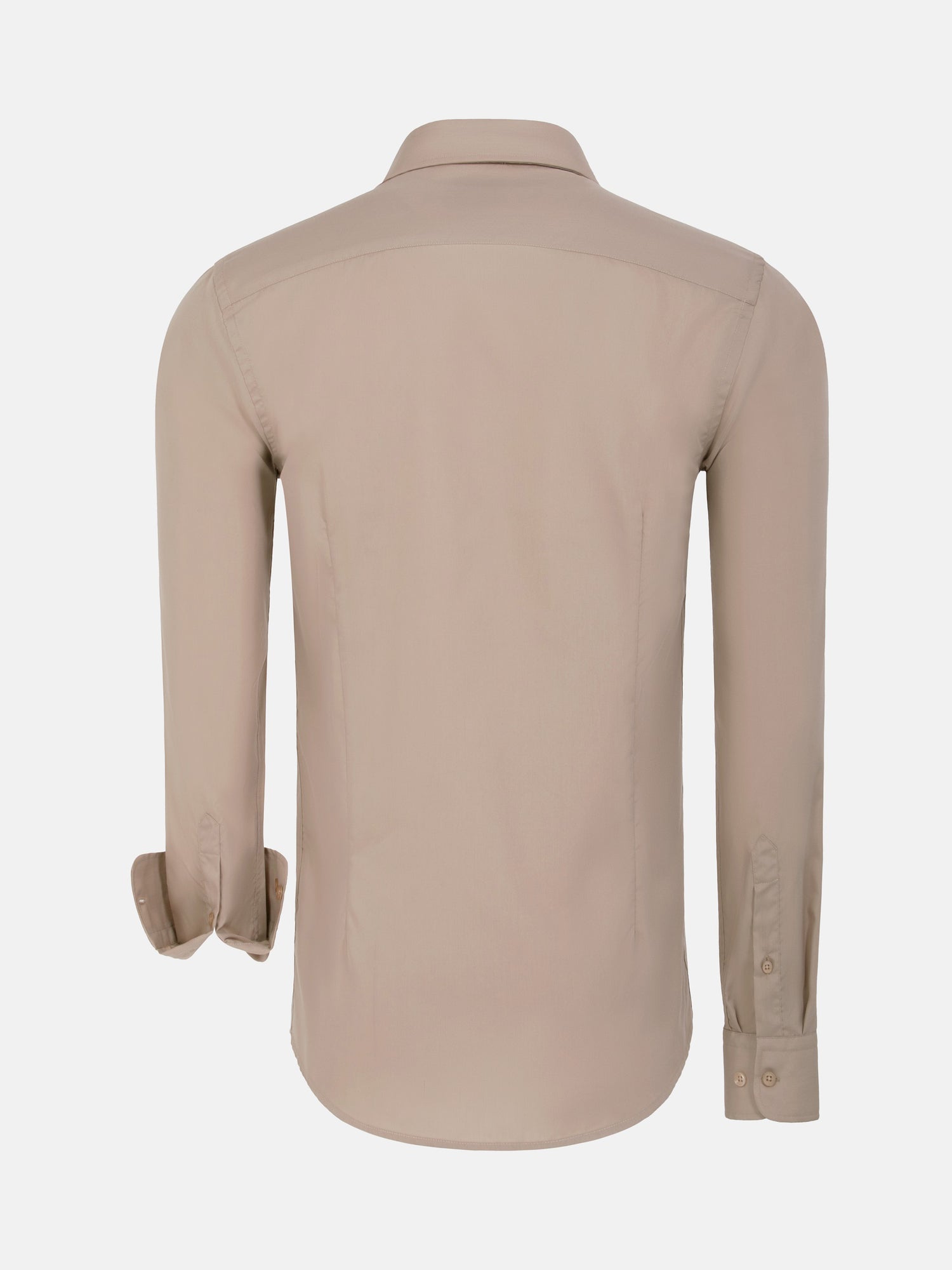 Leira Solid Beige Long Sleeve Shirt 6XL