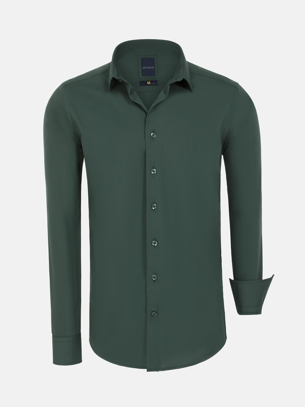 Leira Solid Dark Green Long Sleeve Shirt 6XL