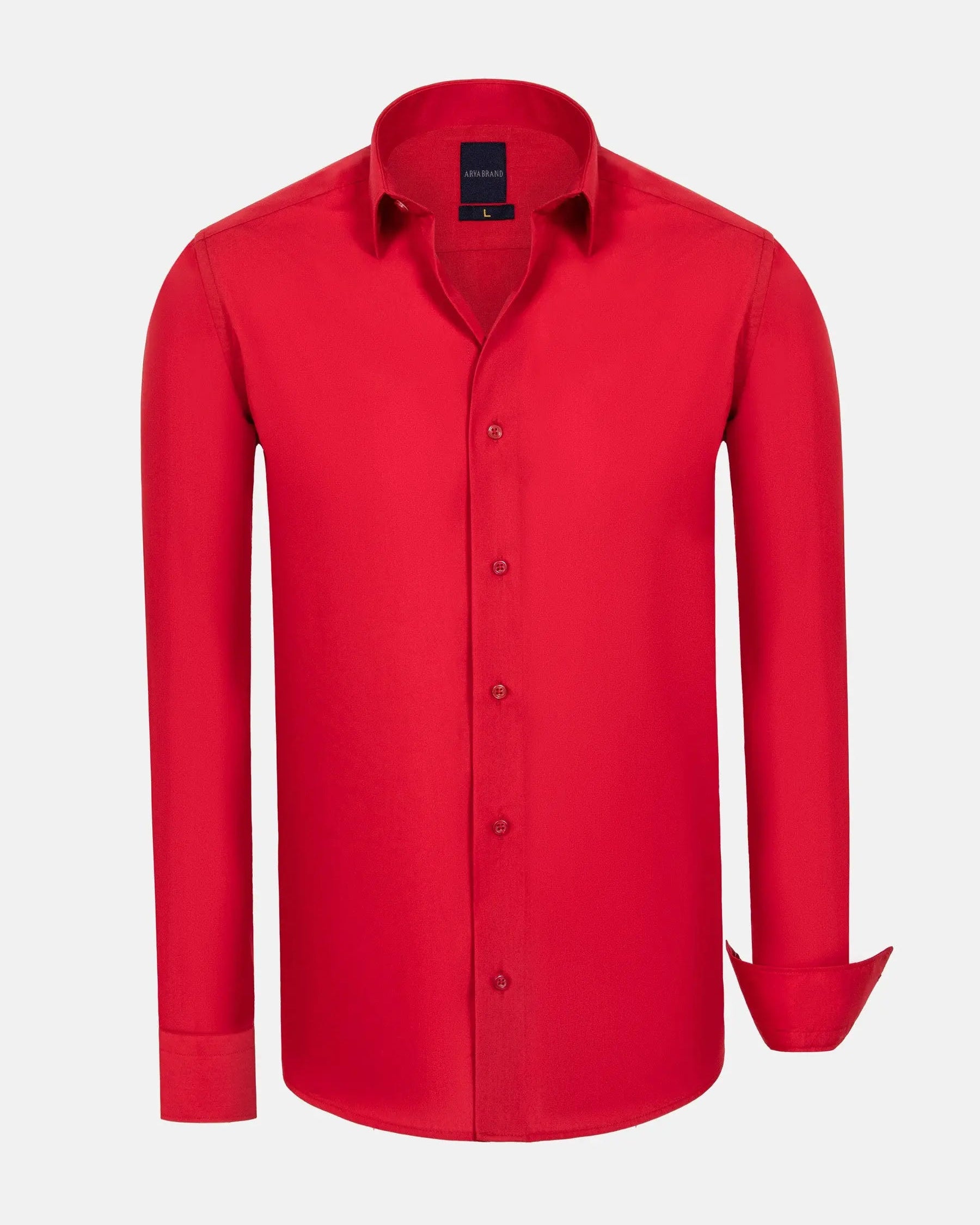 Leira Solid Red Long Sleeve Shirt 6XL
