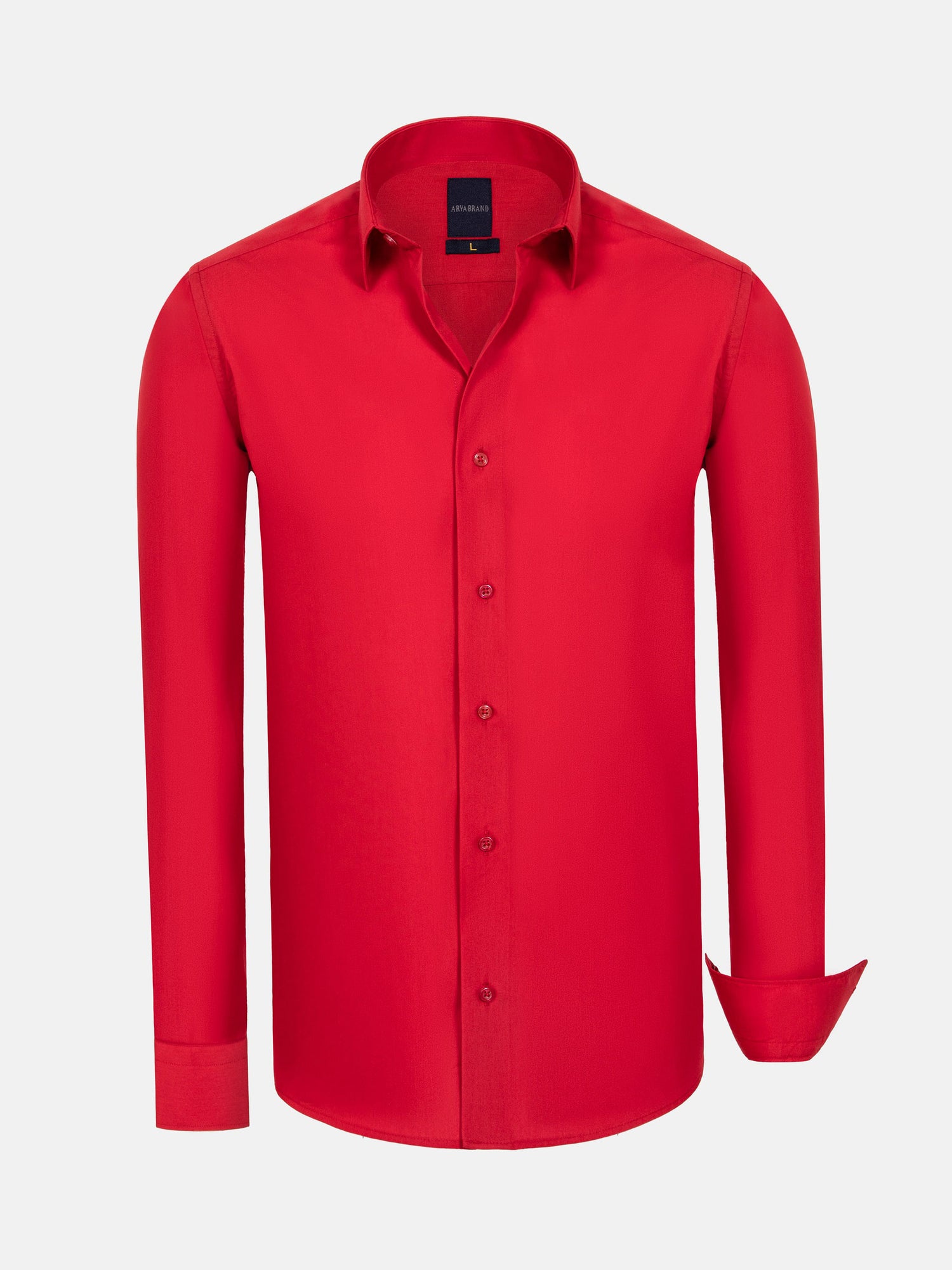 Leira Solid Red Long Sleeve Shirt 6XL