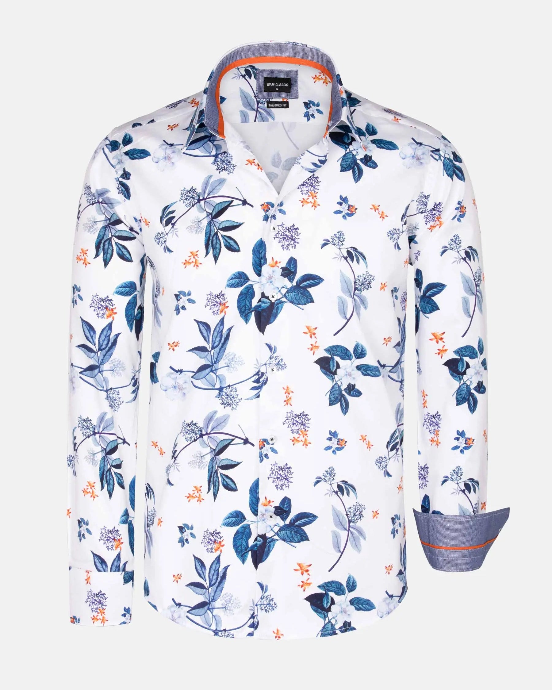 Evander Floral White Long Sleeve Shirt 6XL