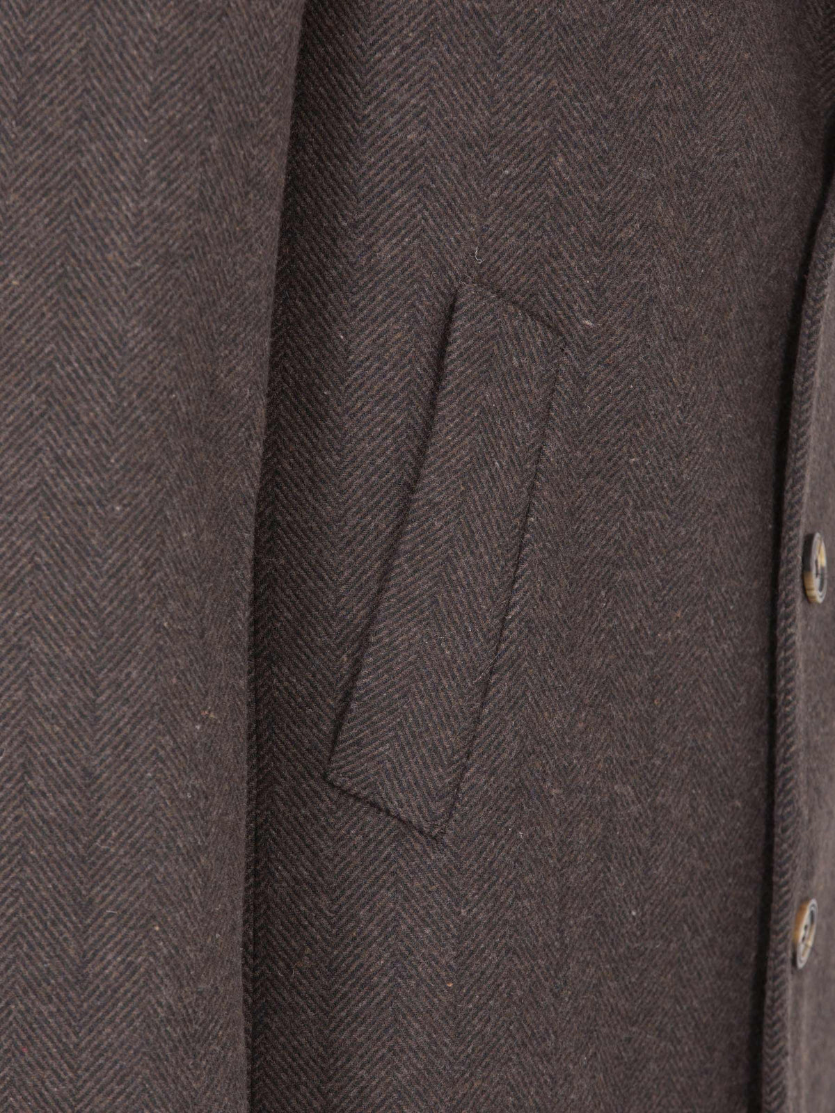 Ferras Peak Lapel Brown Trench Coat 6XL