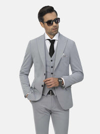 Nolan Peak Lapel Grey Blazer 60