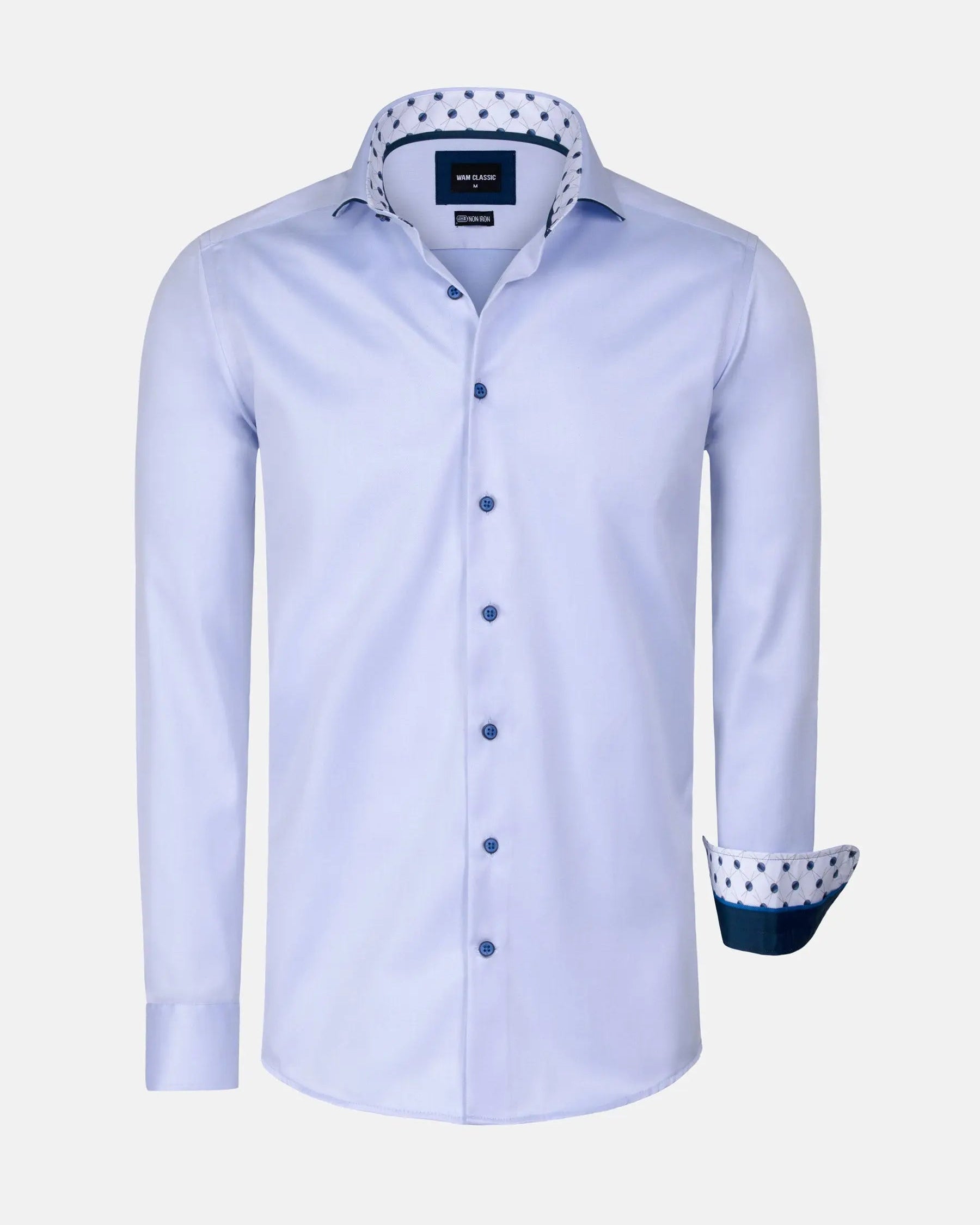 Lance Solid Light Blue Long Sleeve Shirt 6XL