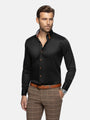 Romney Solid Black Long Sleeve Shirt 6XL
