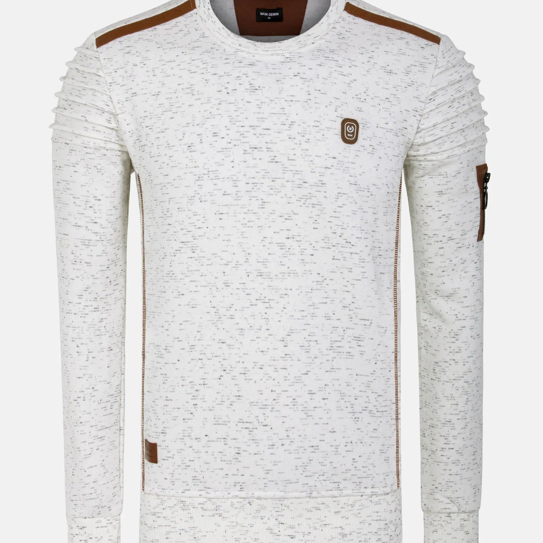 Anita Slim Fit Crew Neck Off-White Sweater 6XL