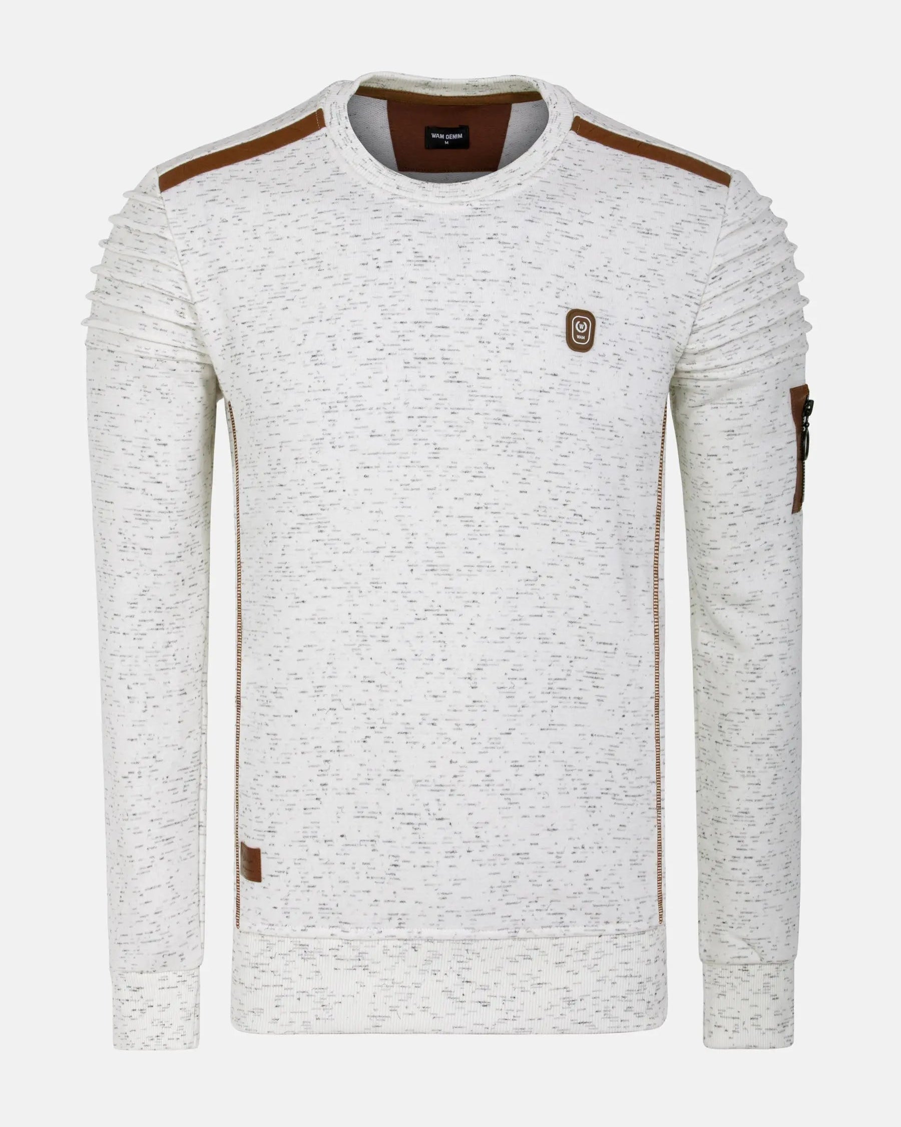 Anita Slim Fit Crew Neck Off-White Sweater 6XL