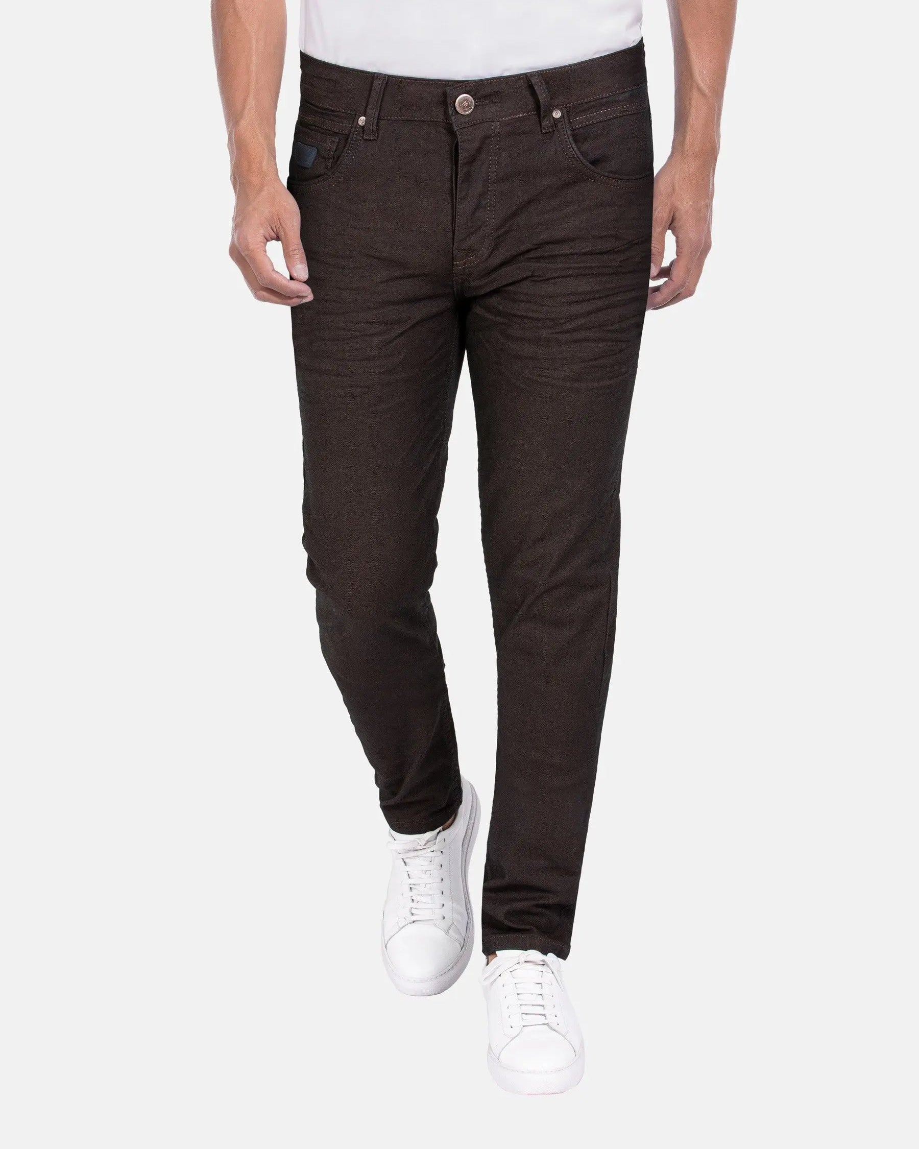 Bristol Slim Fit Brown Jeans 40-32
