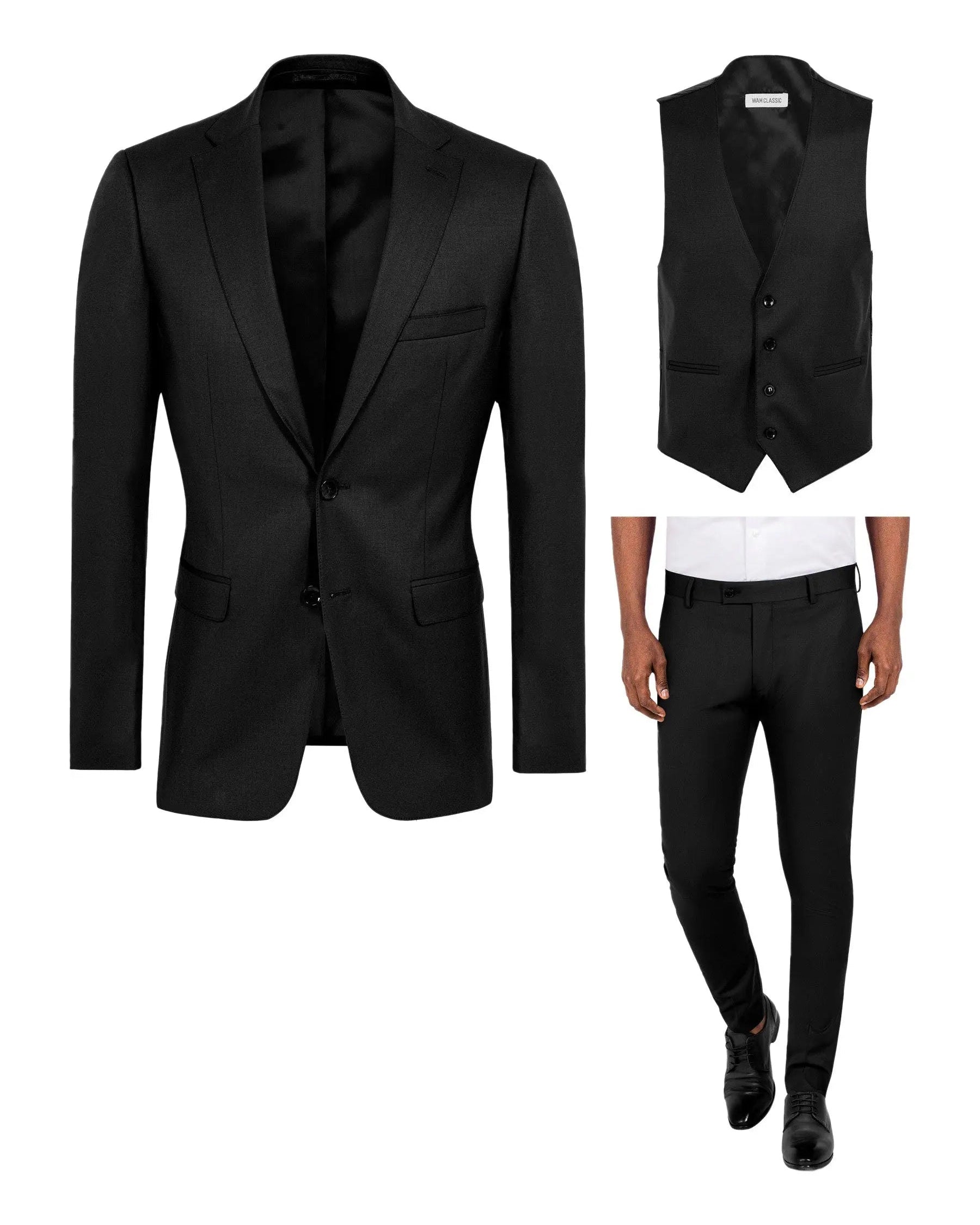 Scottsville Slim Fit Blk Waistcoat 60