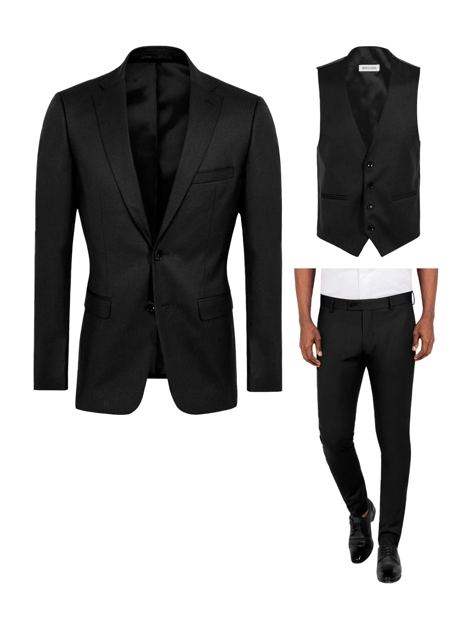 Scottsville Slim Fit Blk Waistcoat 60