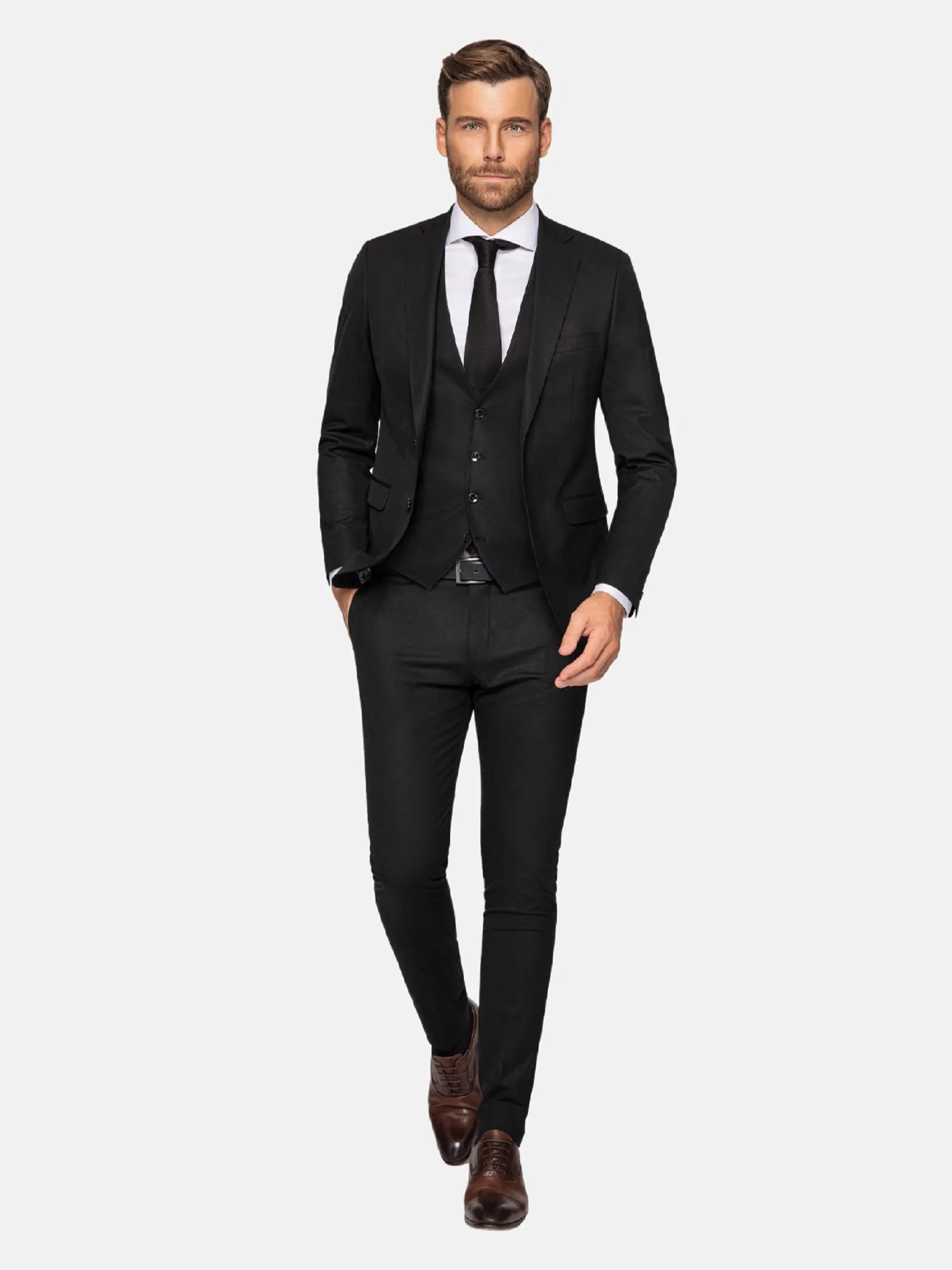 Scottsville Slim Fit Blk Waistcoat 60