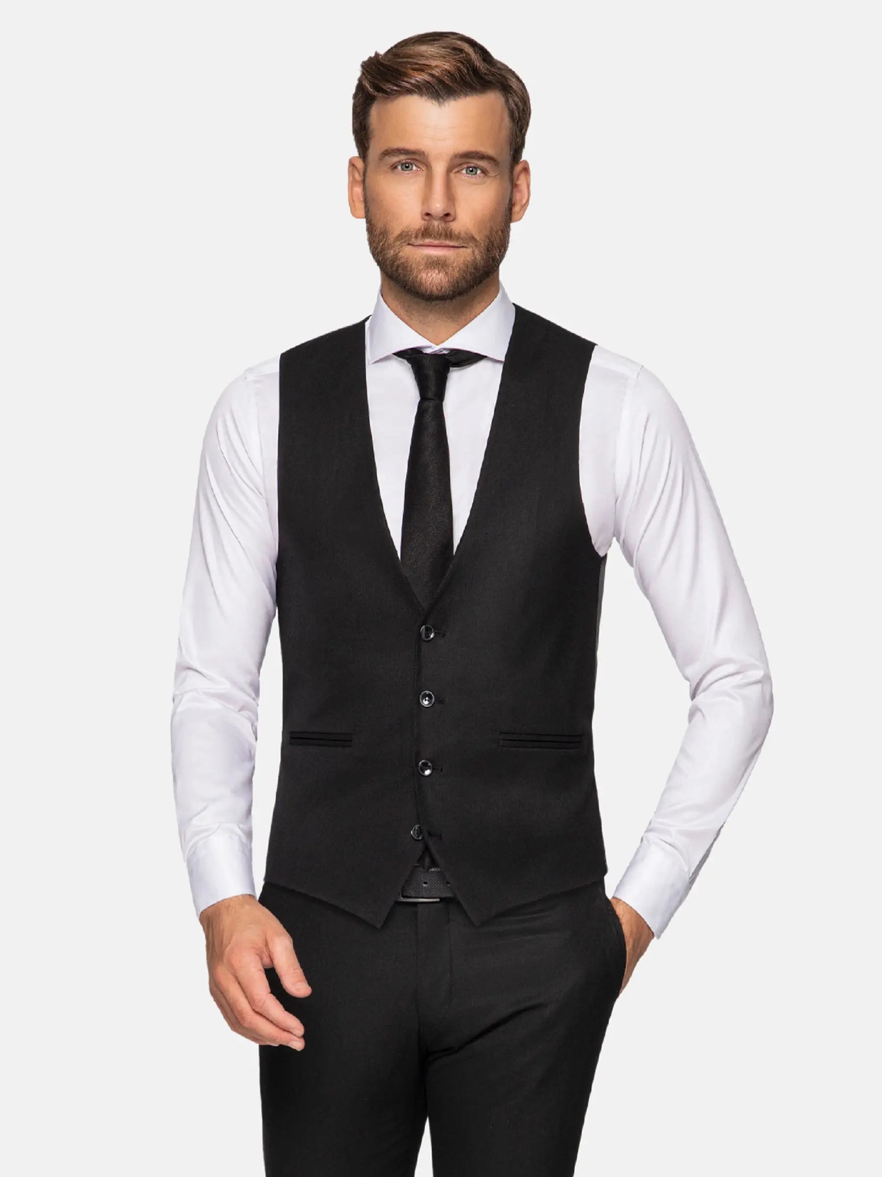 Scottsville Slim Fit Blk Waistcoat 60