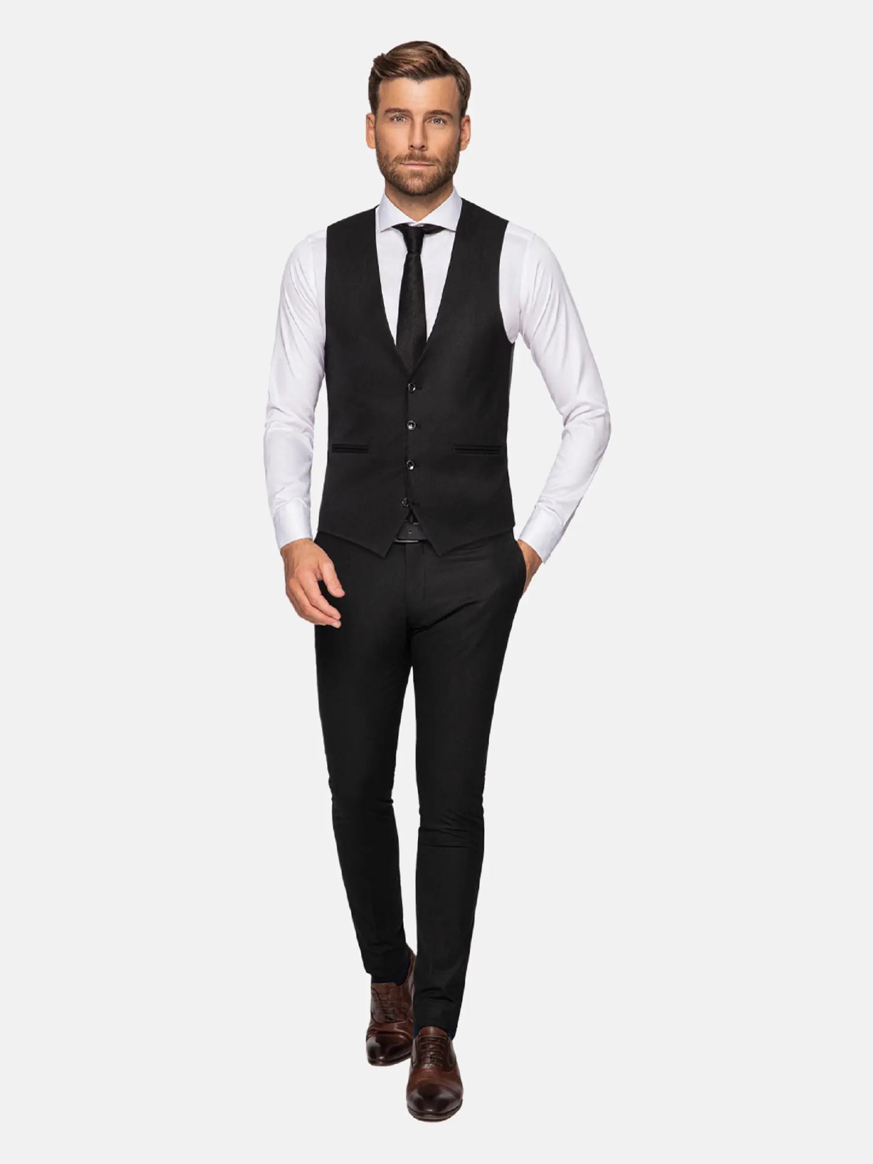 Scottsville Slim Fit Blk Waistcoat 60