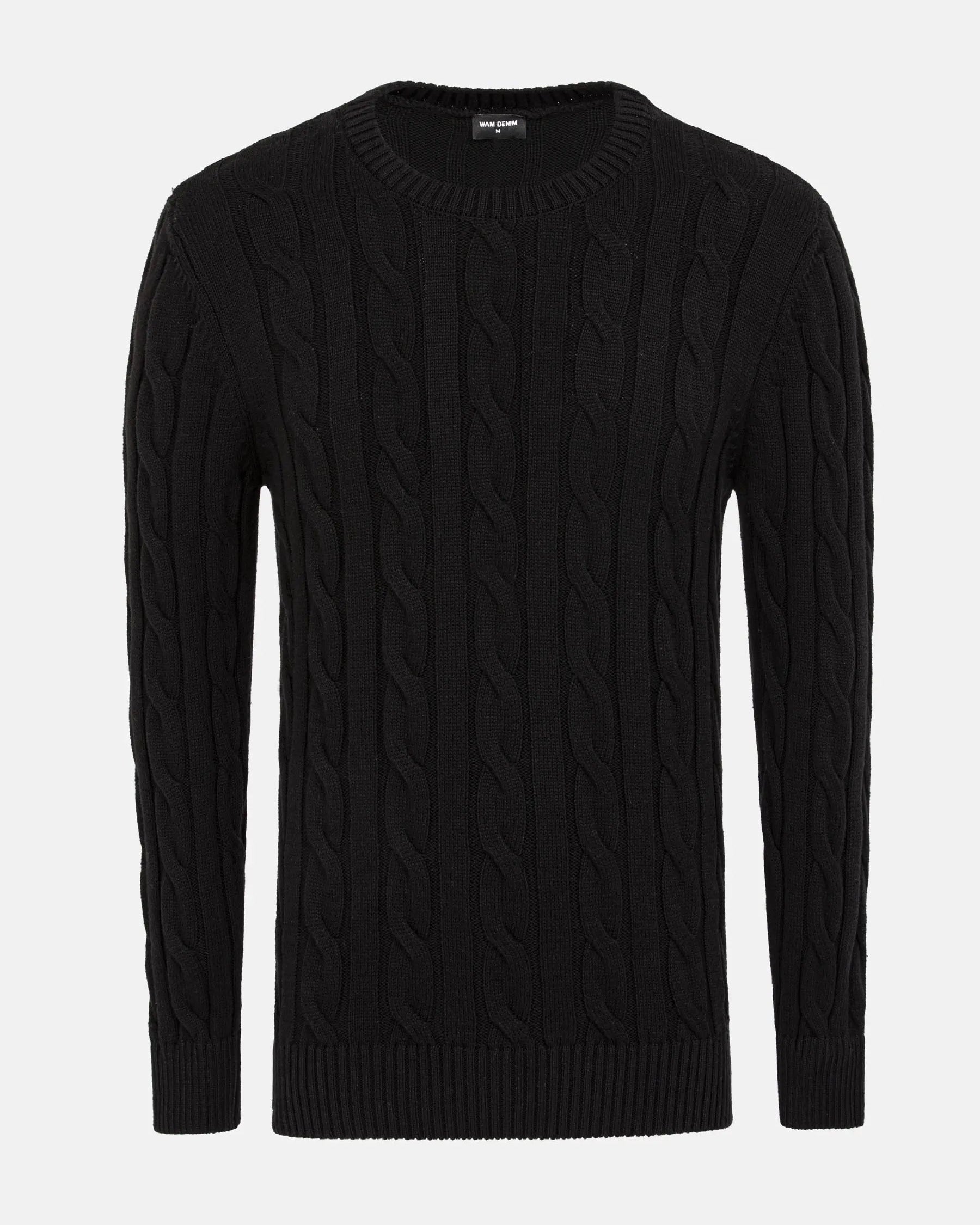 Somerville Cable Knit Black Knitwear 6XL