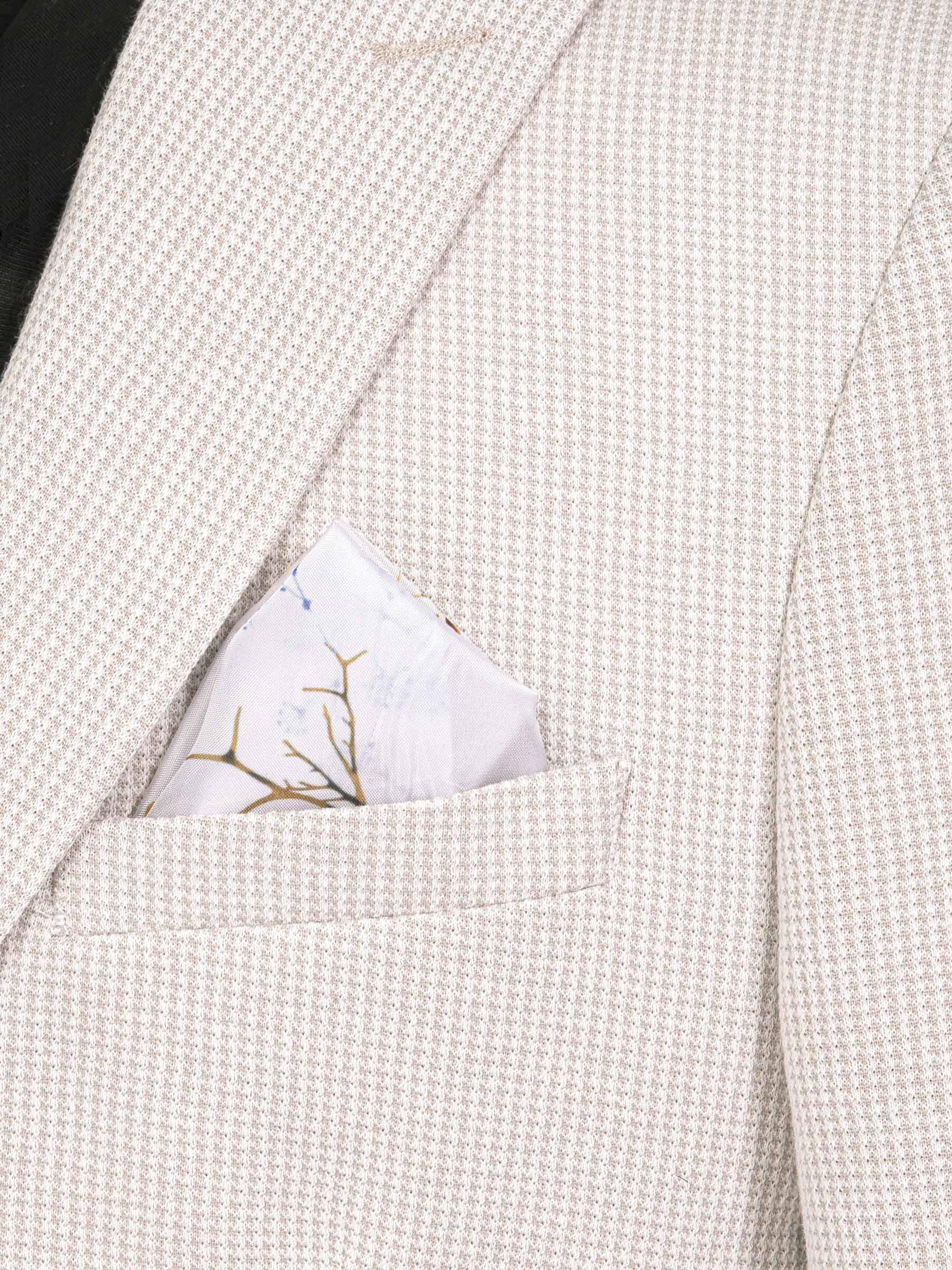 Sur Mer Slim Fit Single Breasted Beige Blazer 60