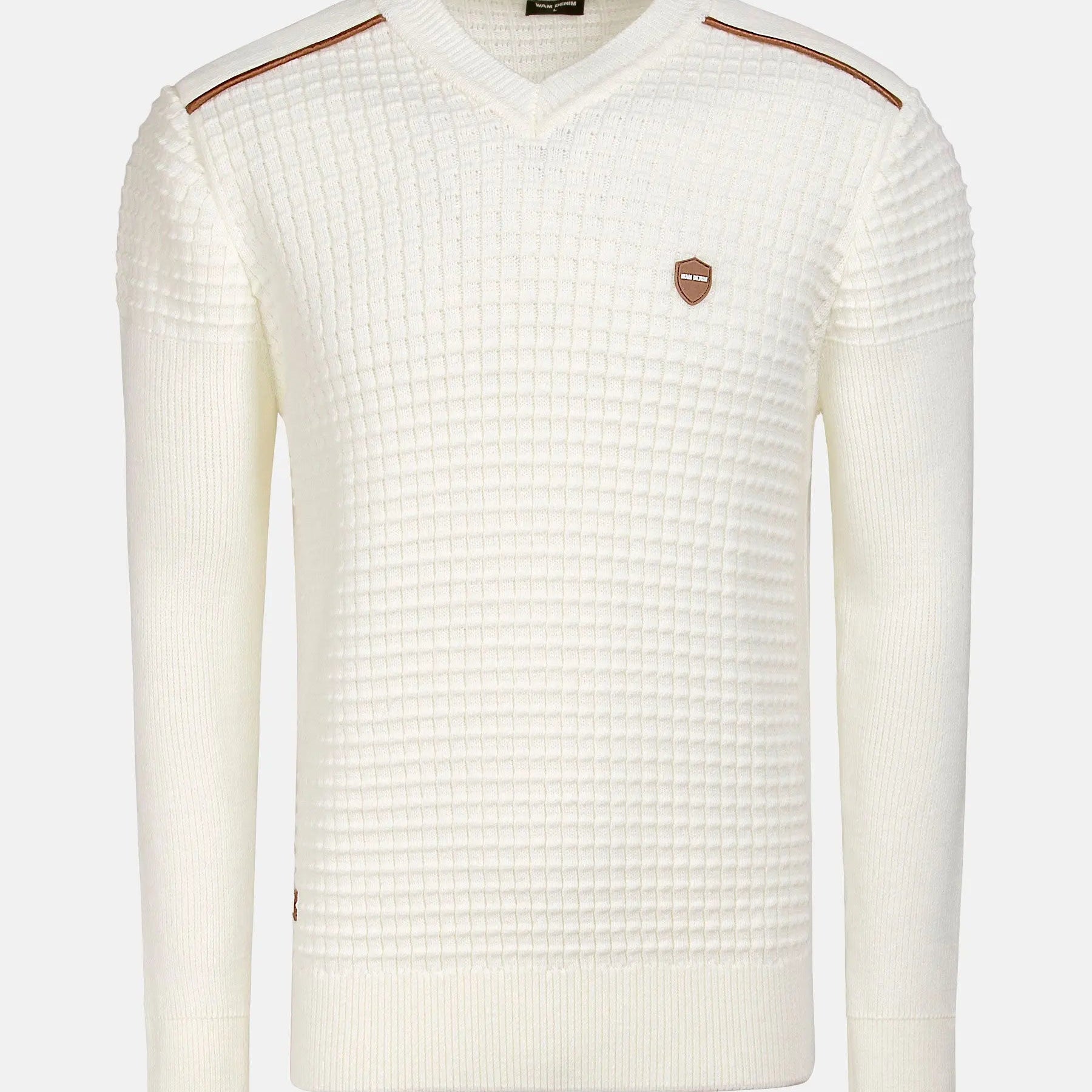Dover Slim Fit V-Neck Off-White Knitwear 6XL