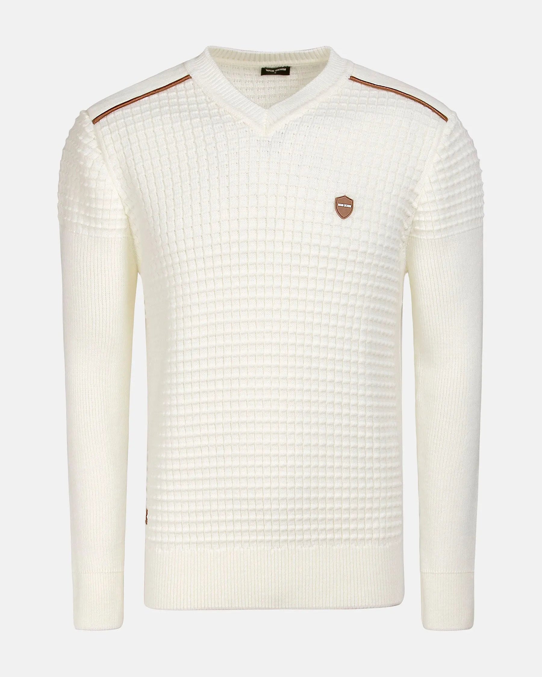 Dover Slim Fit V-Neck Off-White Knitwear 6XL