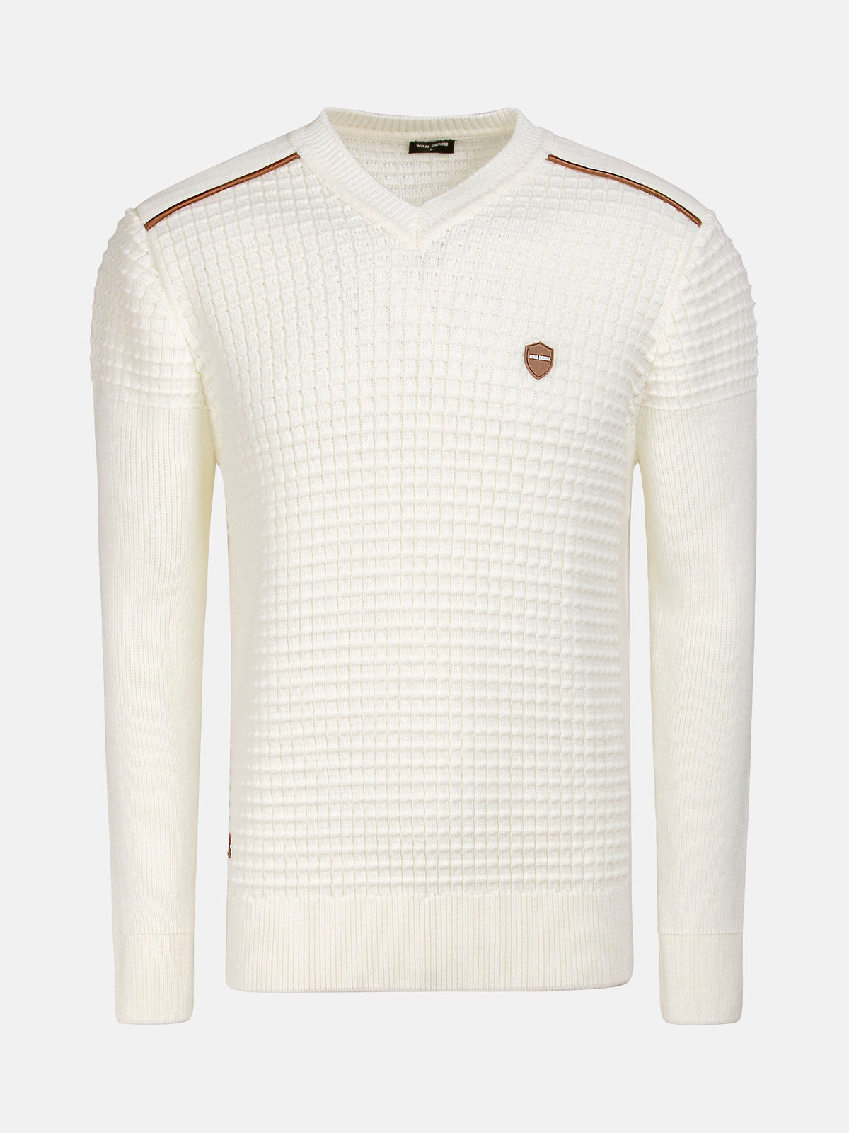 Dover Slim Fit V-Neck Off-White Knitwear 6XL