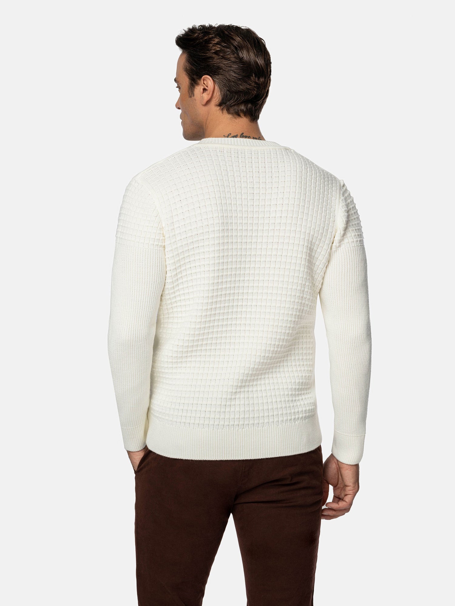 Dover Slim Fit V-Neck Off-White Knitwear 6XL