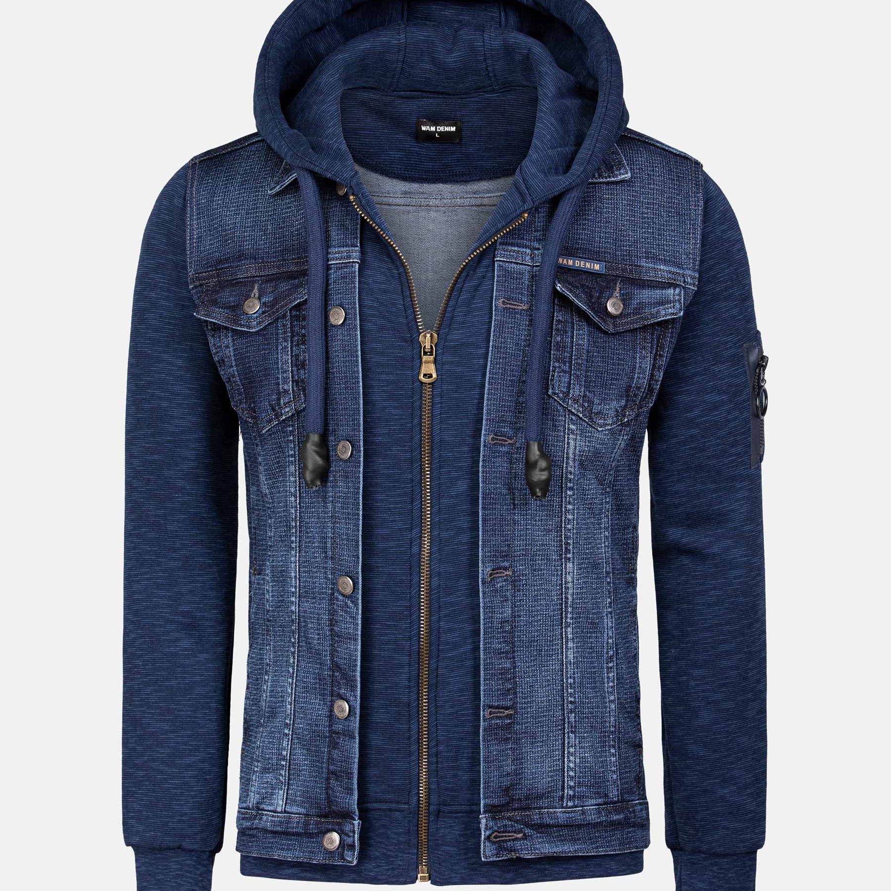 Echten Slim Fit Hoodie Navy Vest 6XL