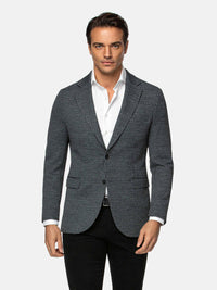 Minerva Checked Slim Fit Blk Grey Blazer 60