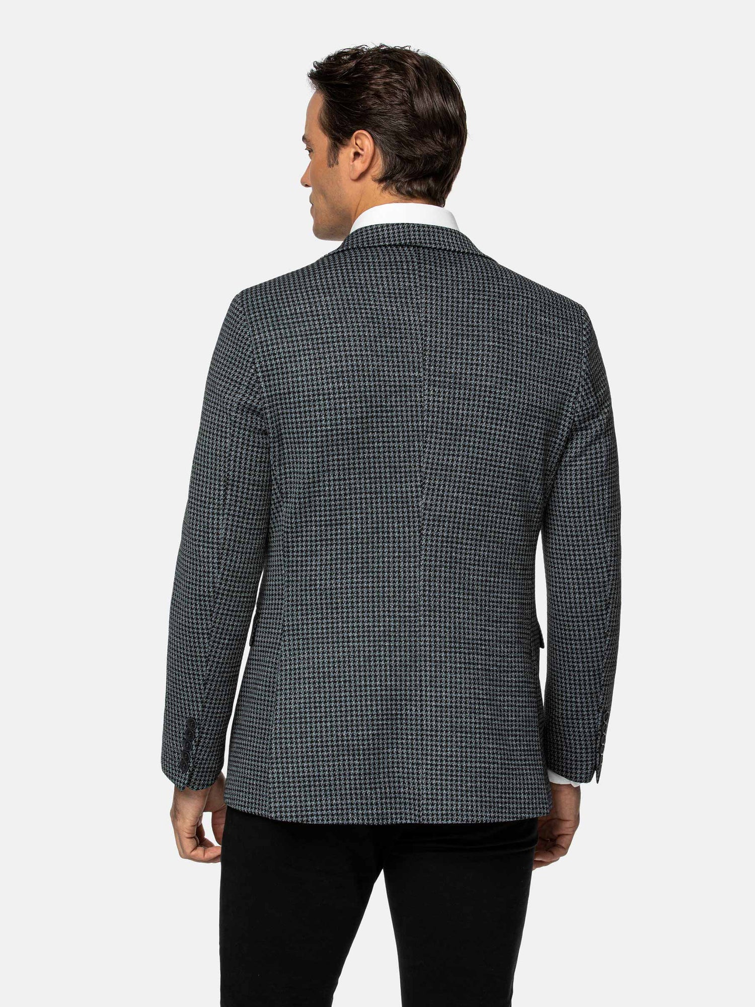 Minerva Checked Slim Fit Blk Grey Blazer 60