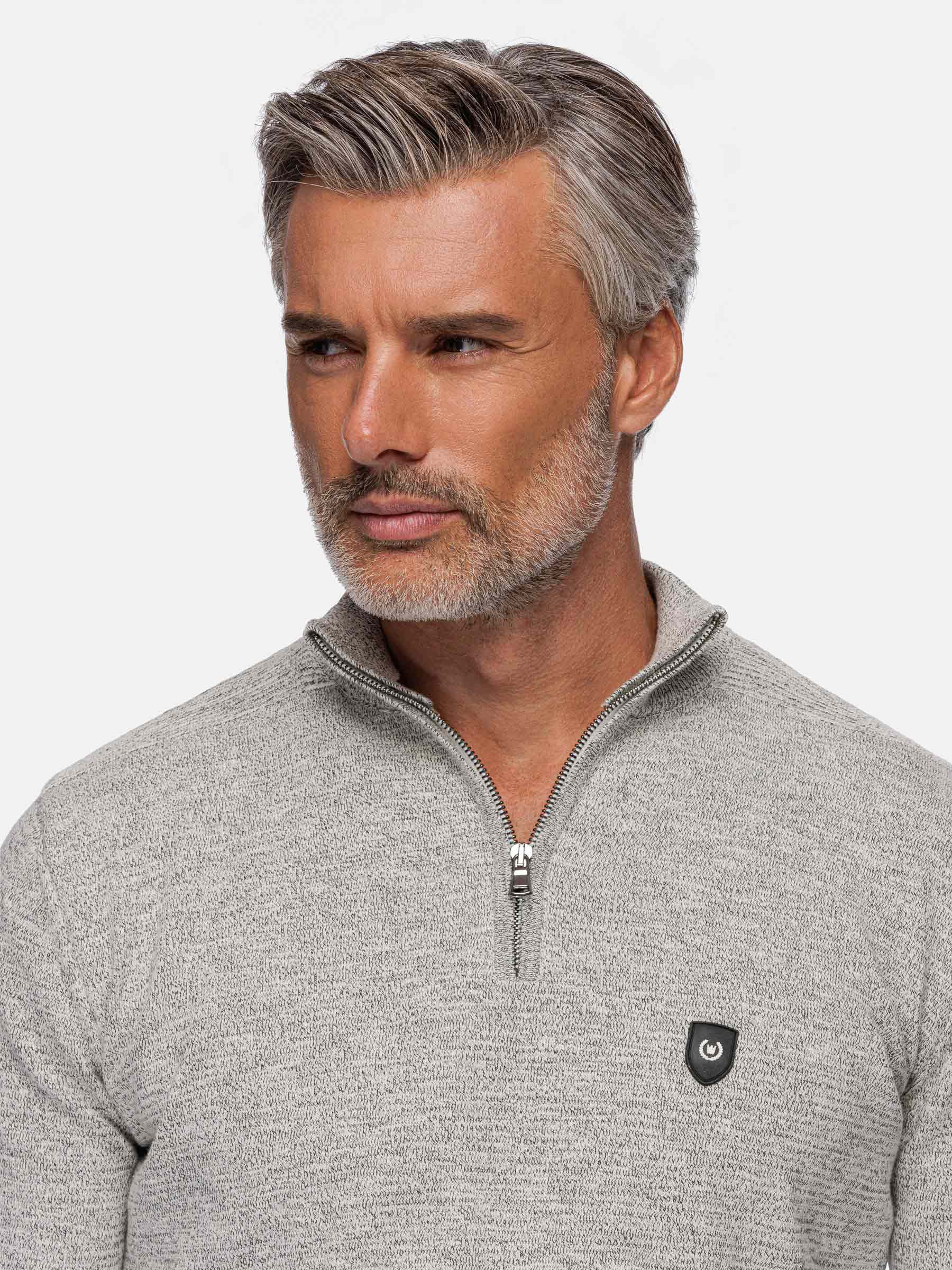 Sharon Half Zip Grey Sweater 6XL