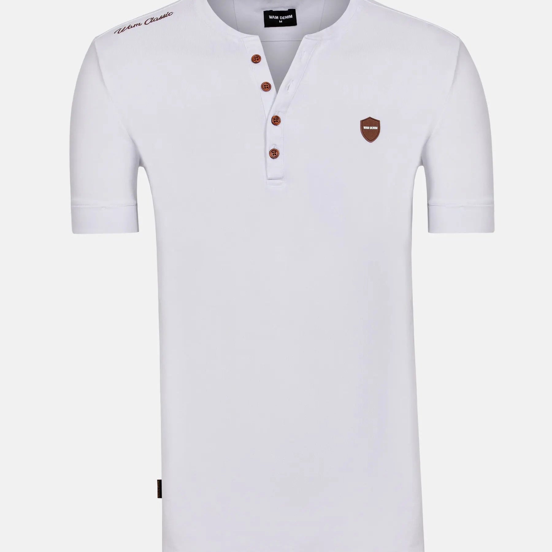 Korfual Casual V-neck button T-shirt White 6XL