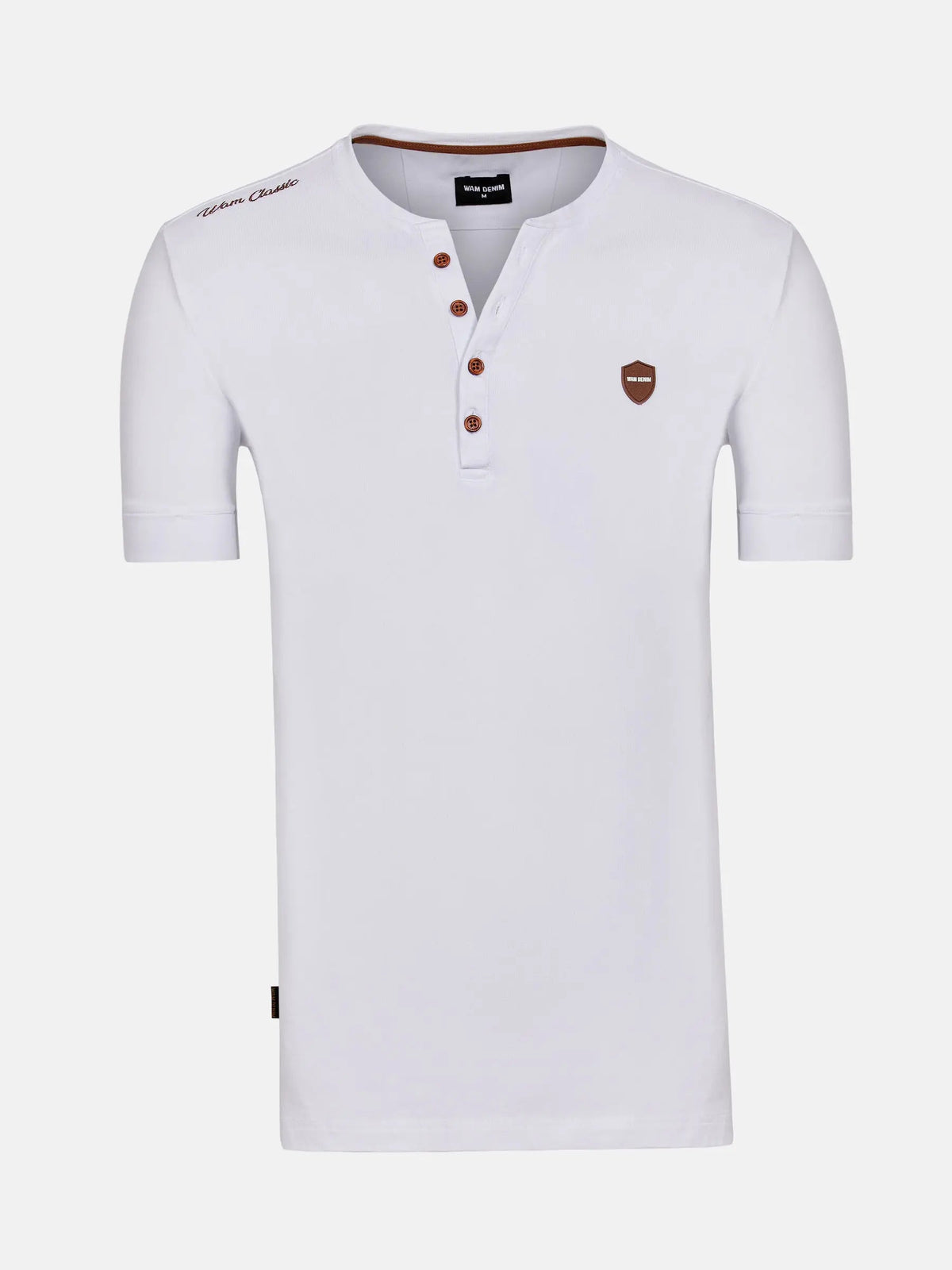 Korfual Casual V-neck button T-shirt White 6XL
