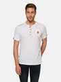 Korfual Casual V-neck button T-shirt White 6XL