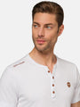Korfual Casual V-neck button T-shirt White 6XL
