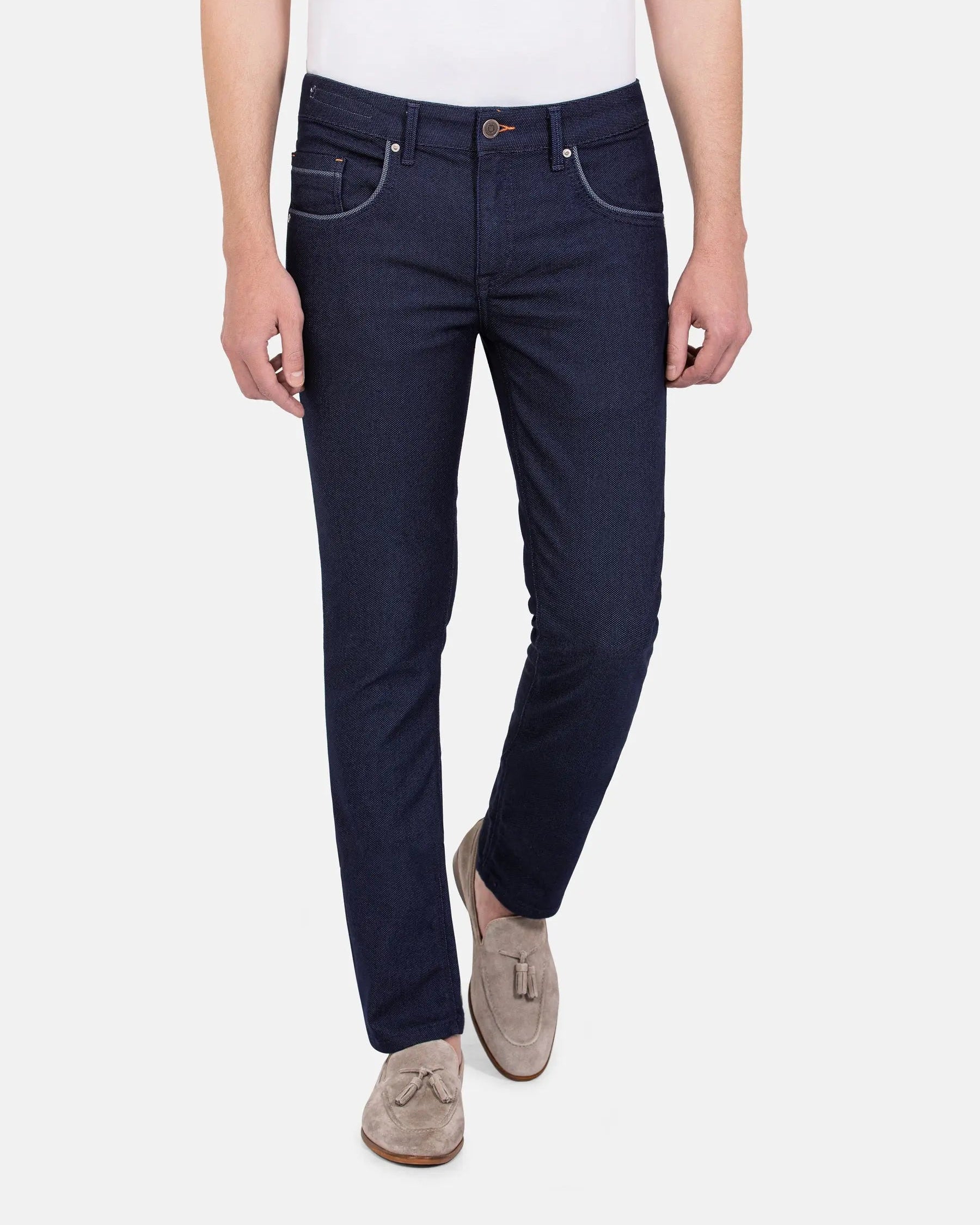 Swindon Stretch Slim Fit Dark Navy Jeans 40-34