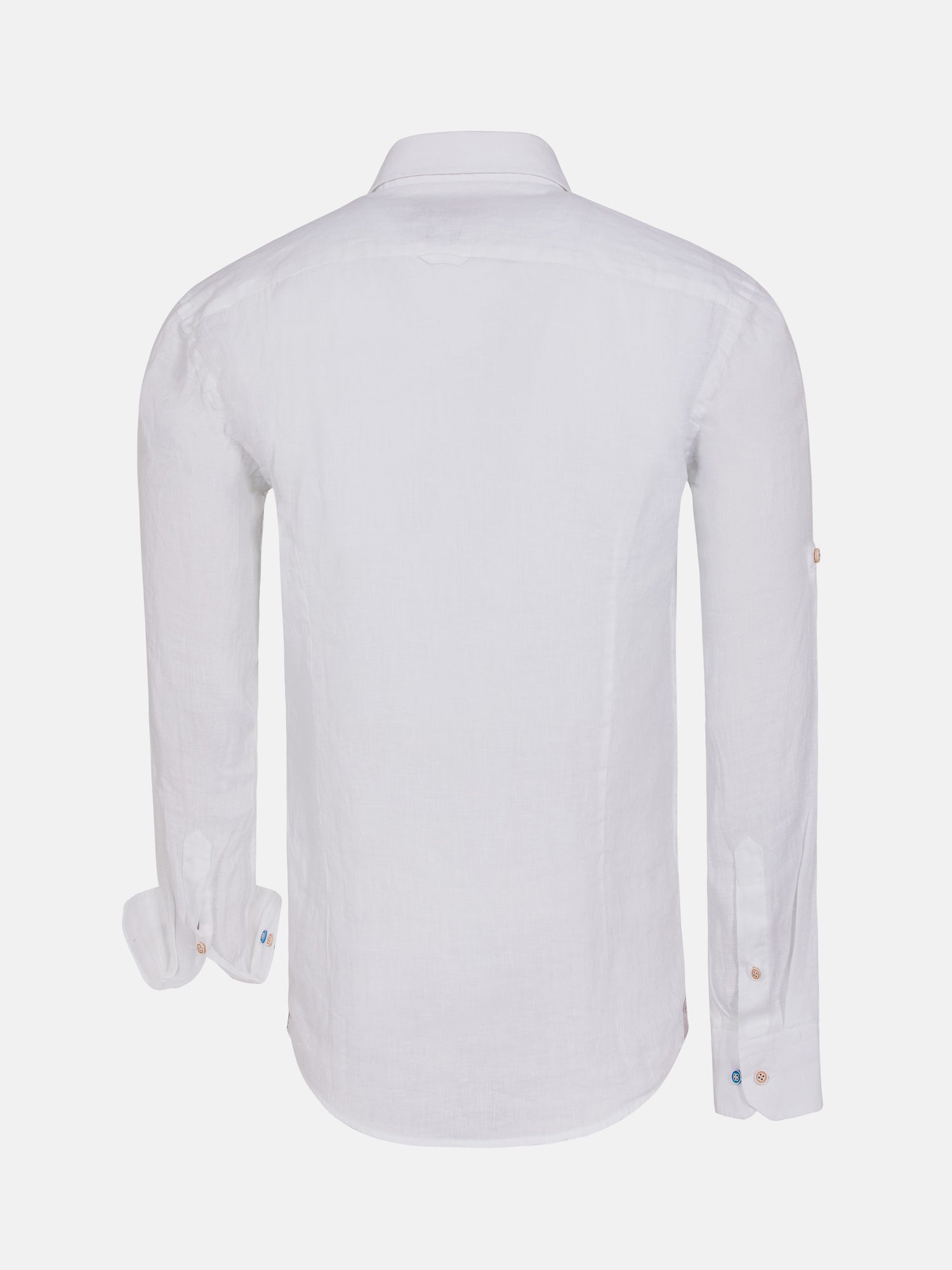 Redention Linen White Long Sleeve Shirt 6XL