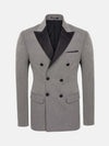 Slim Fit Double Breasted Grey Blazer 56