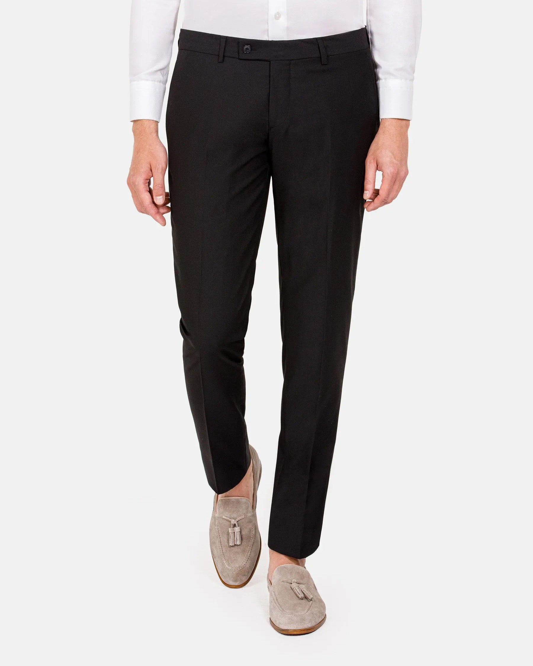 Comfort Slim Fit Blk Pants 56