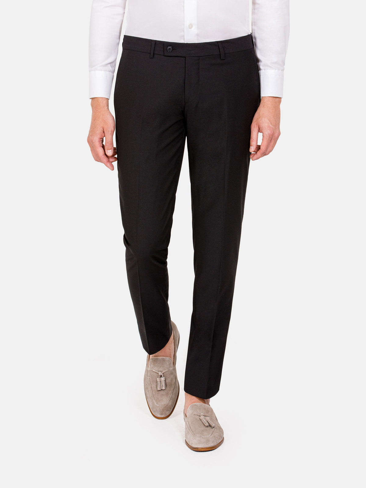 Comfort Slim Fit Blk Pants 56