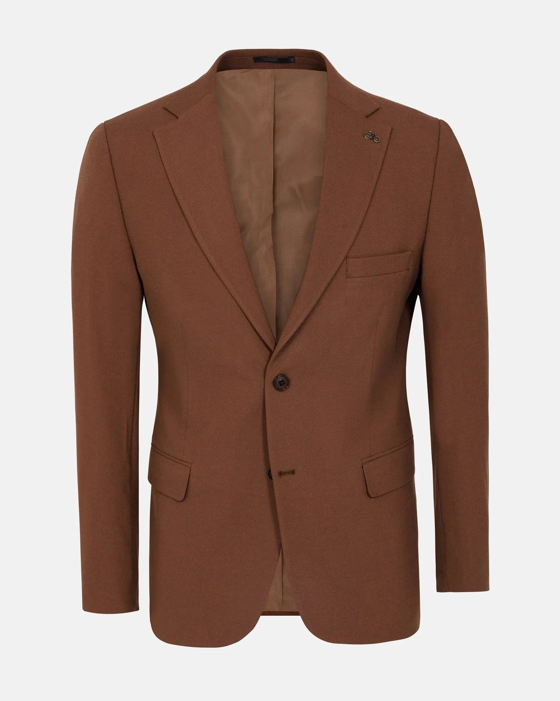 Slim Fit Brown Textured Blazer 60
