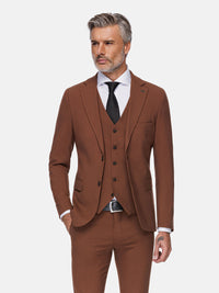 Slim Fit Brown Textured Blazer 60