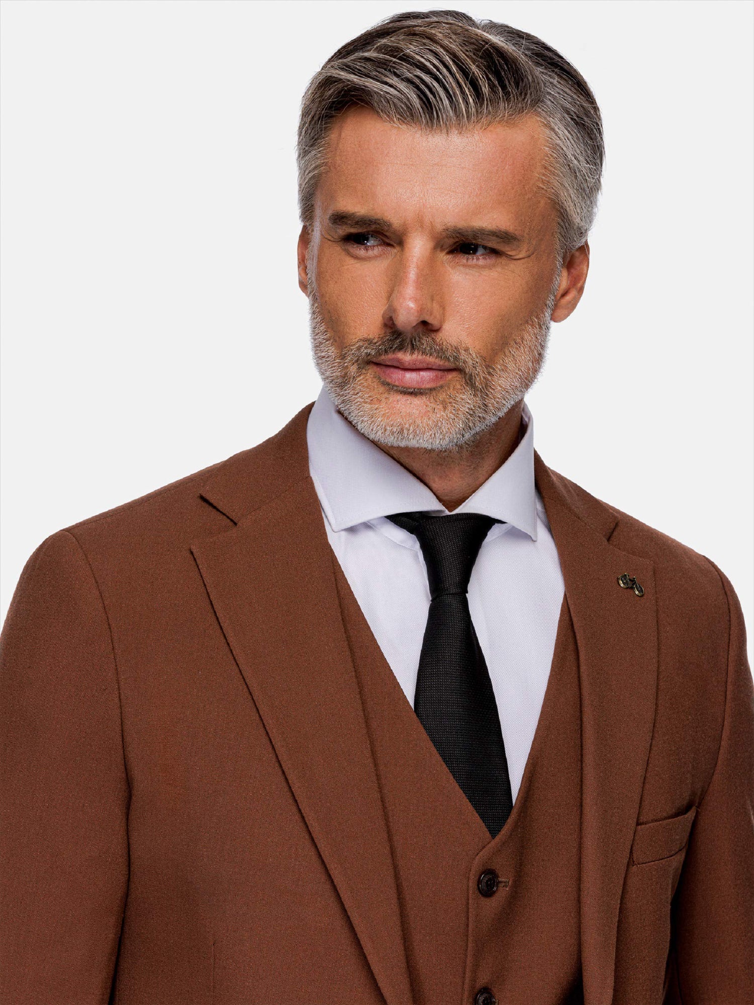 Slim Fit Brown Textured Blazer 60